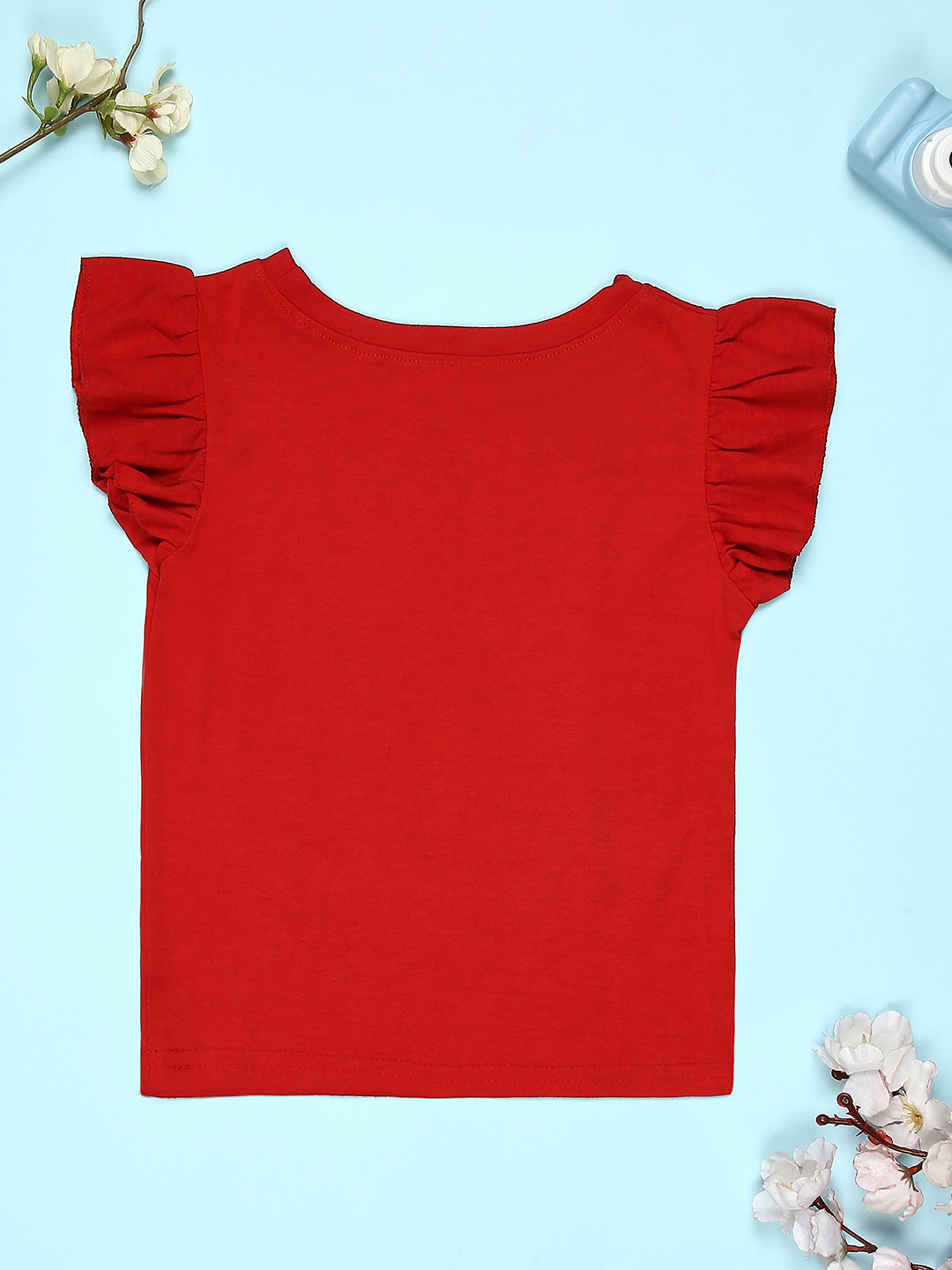 Cutiekins Girls Graphic Print T-Shirt -Red