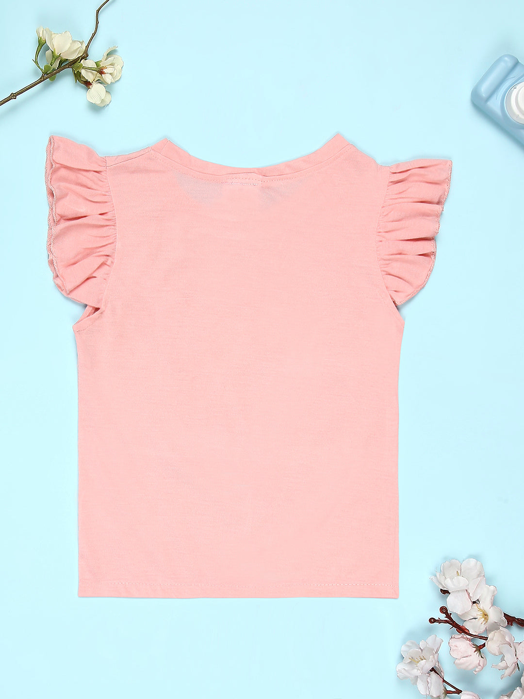 Cutiekins Girls Graphic Print T-Shirt -Peach