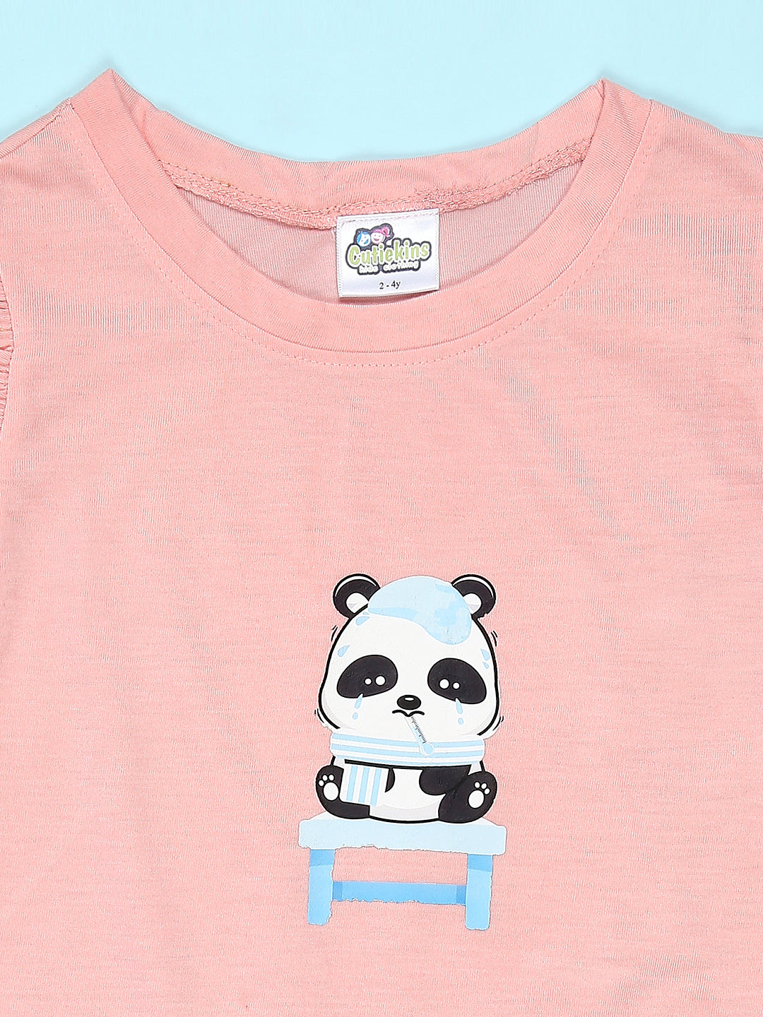 Cutiekins Girls Graphic Print T-Shirt -Peach
