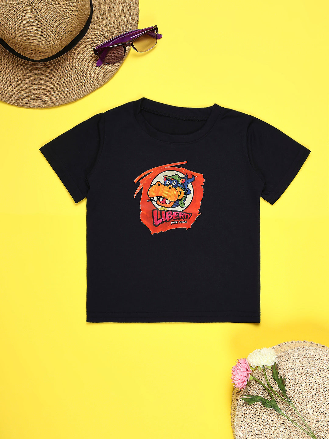 Cutiekins Boys Graphic Printed T-Shirt-Black & Rust