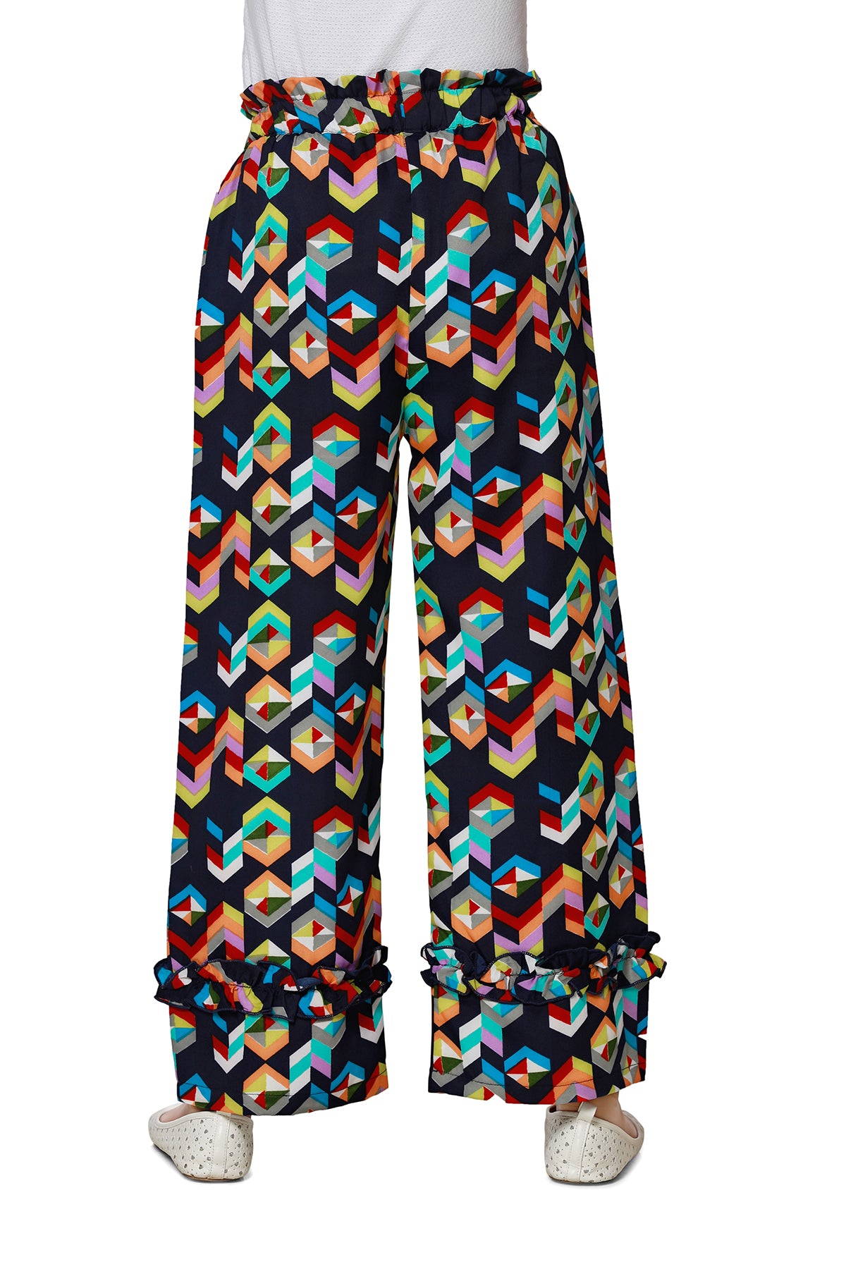 Cutiekins Regular Fit Girls Multicolor Polyester Palazzo