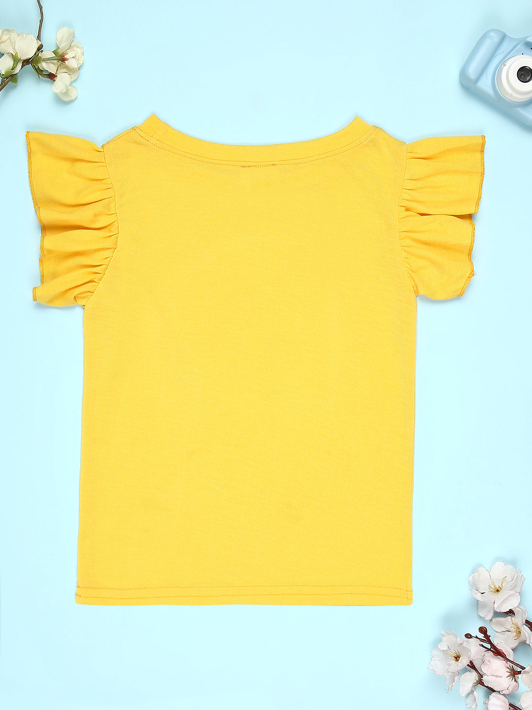 Cutiekins Girls Graphic Print T-Shirt -Yellow