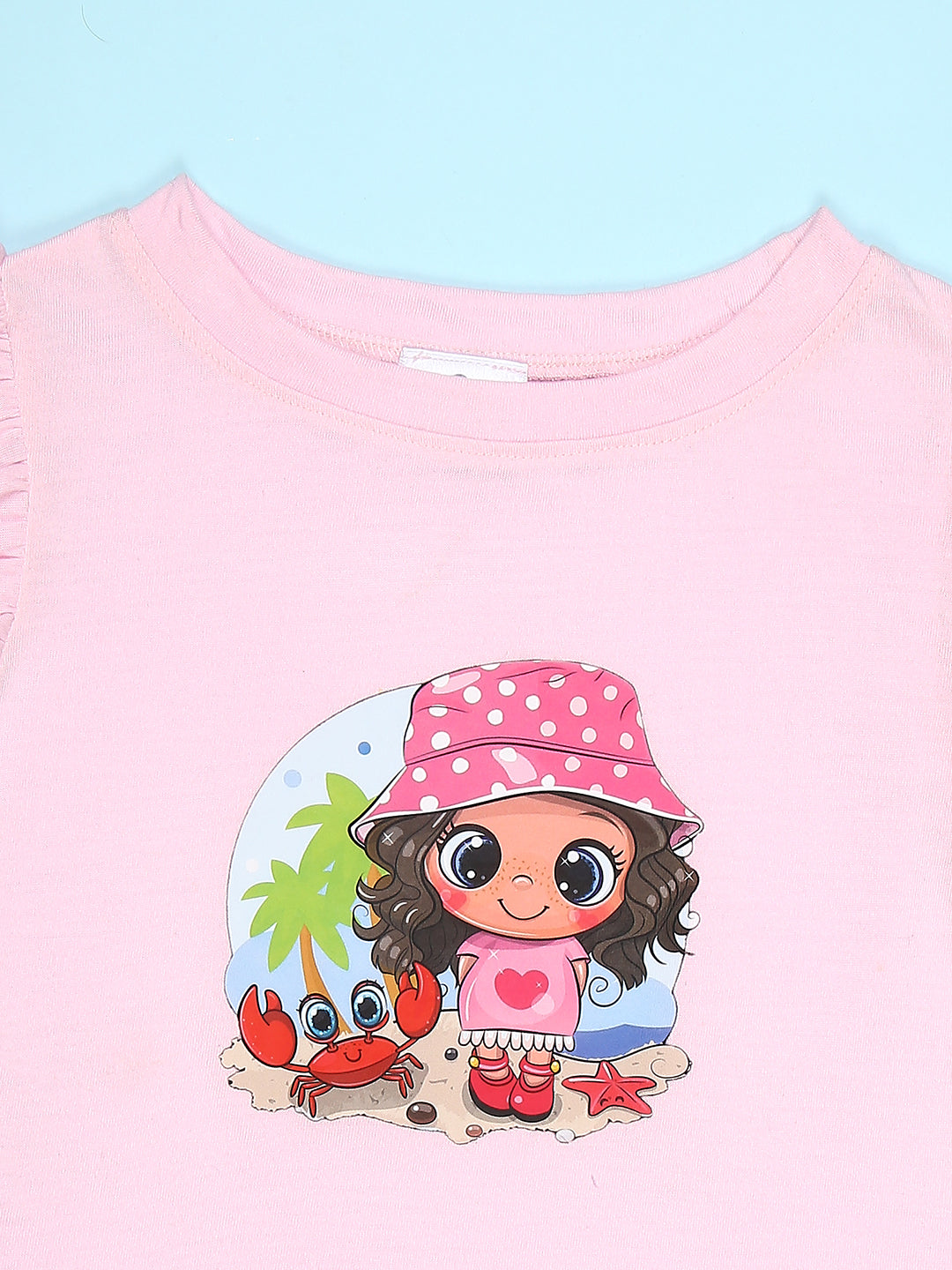 Cutiekins Girls Graphic Print T-Shirt -Light Pink