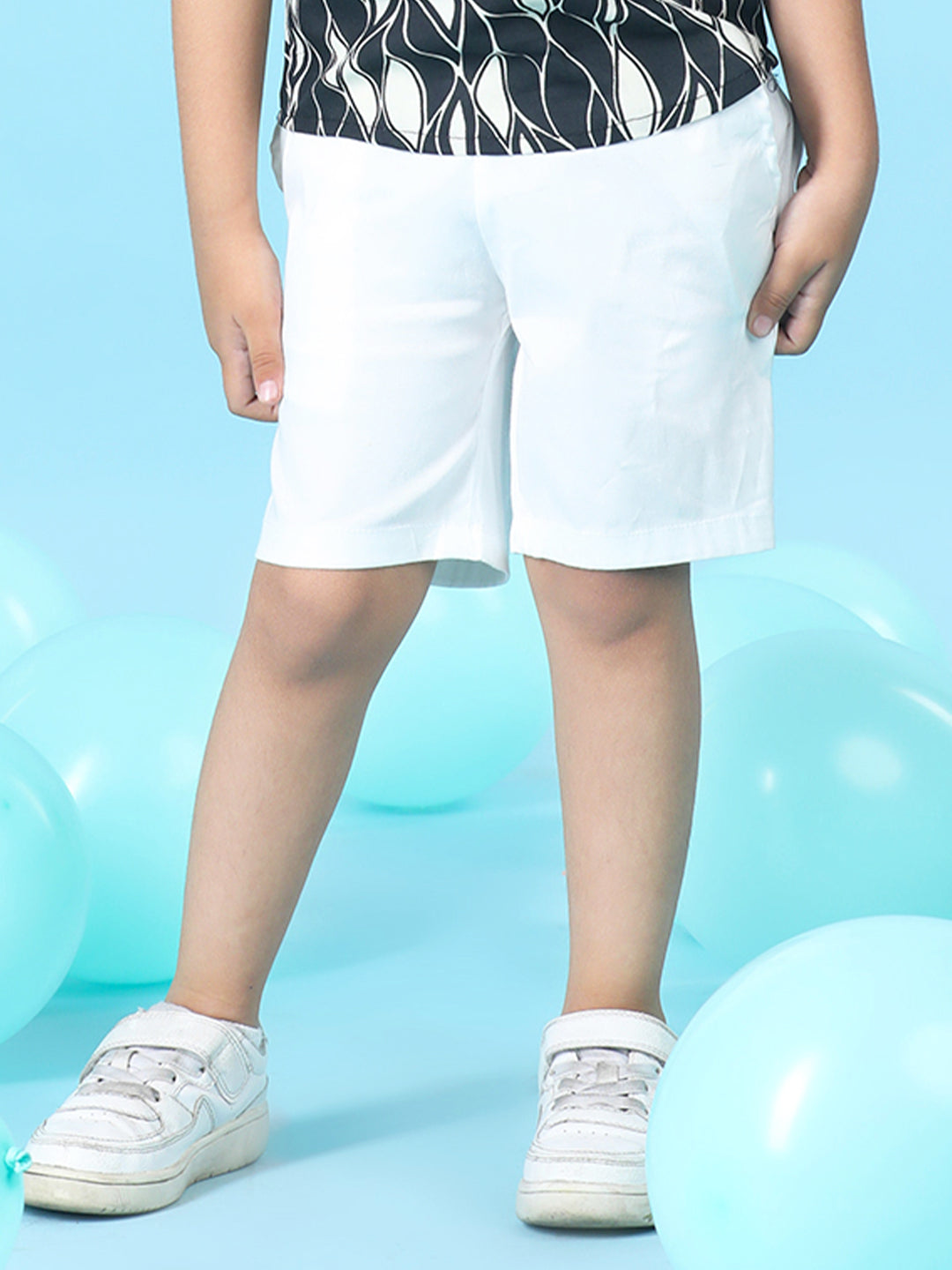 Cutiekins Boys Solid Lycra Short -White