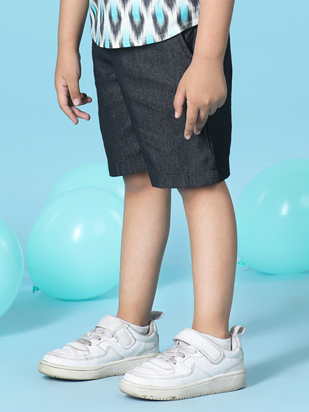 Cutiekins Boys Solid Denim Short -Black