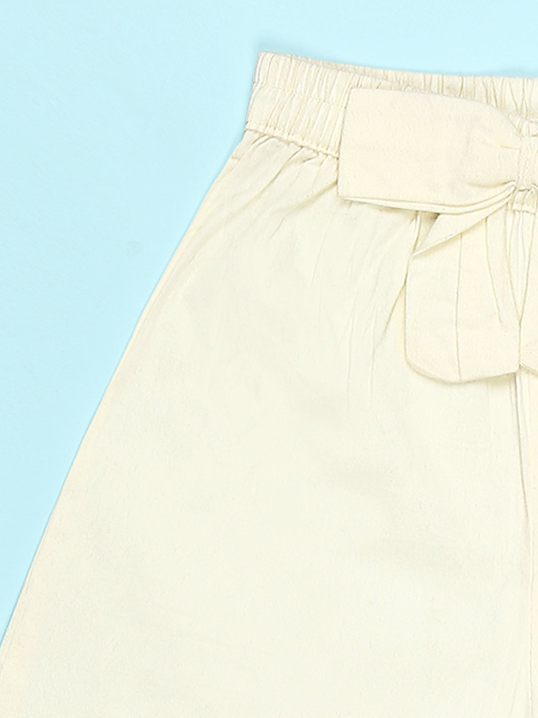 Cutiekins Girls Solid Embellished Big Bow Short -Off White