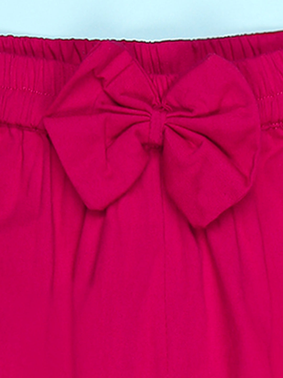 Cutiekins Girls Solid Embellished Small Bow Short -Magenta Pink