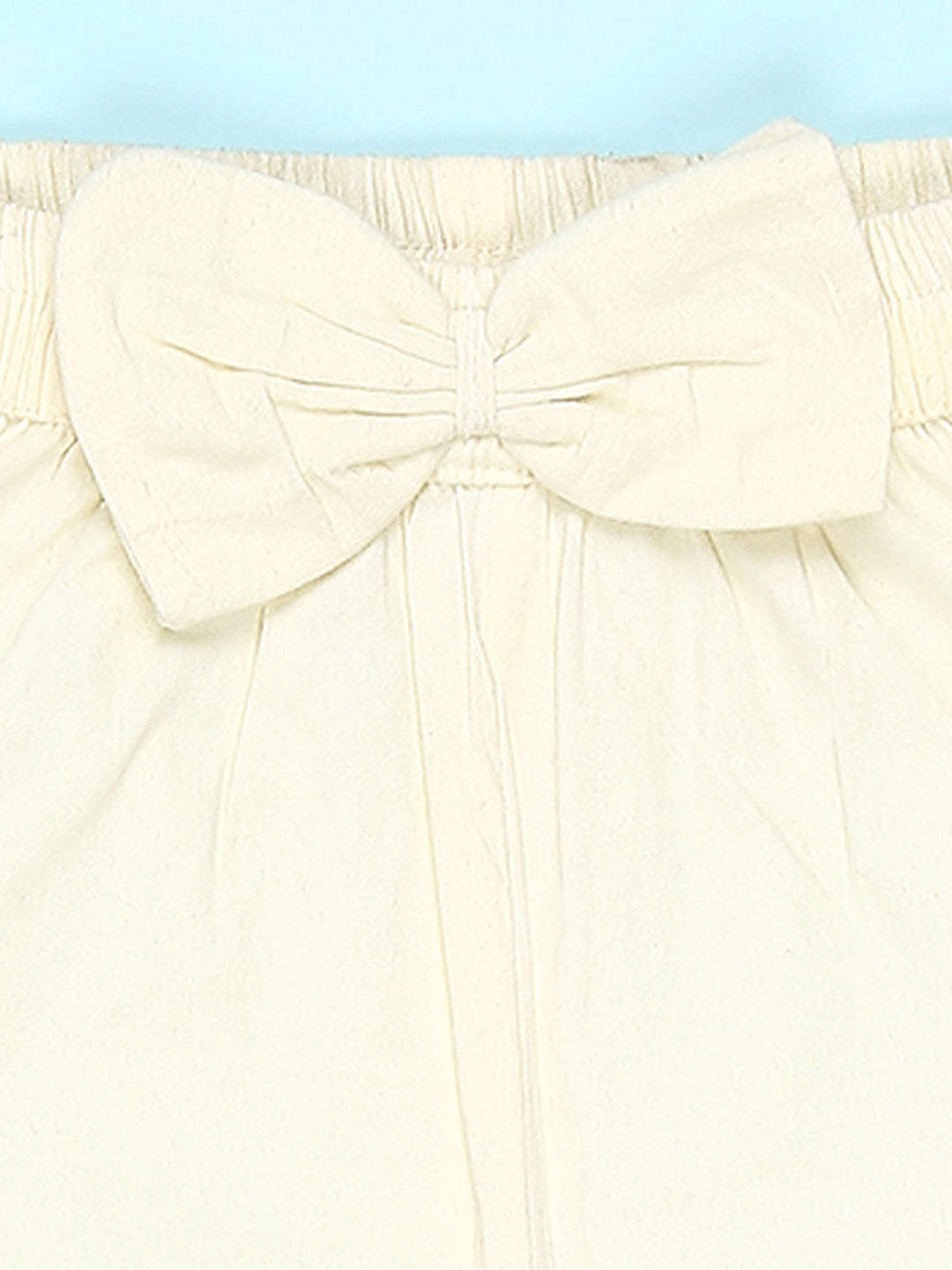 Cutiekins Girls Solid Embellished Small Bow Short -Off White