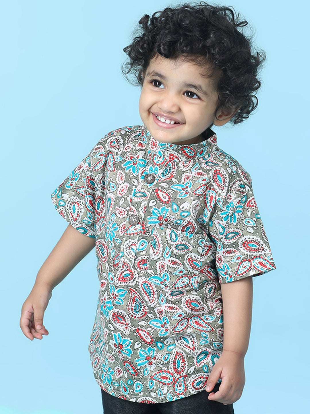 Cutiekins Boys Paisley Print T-Shirt -Multicolor