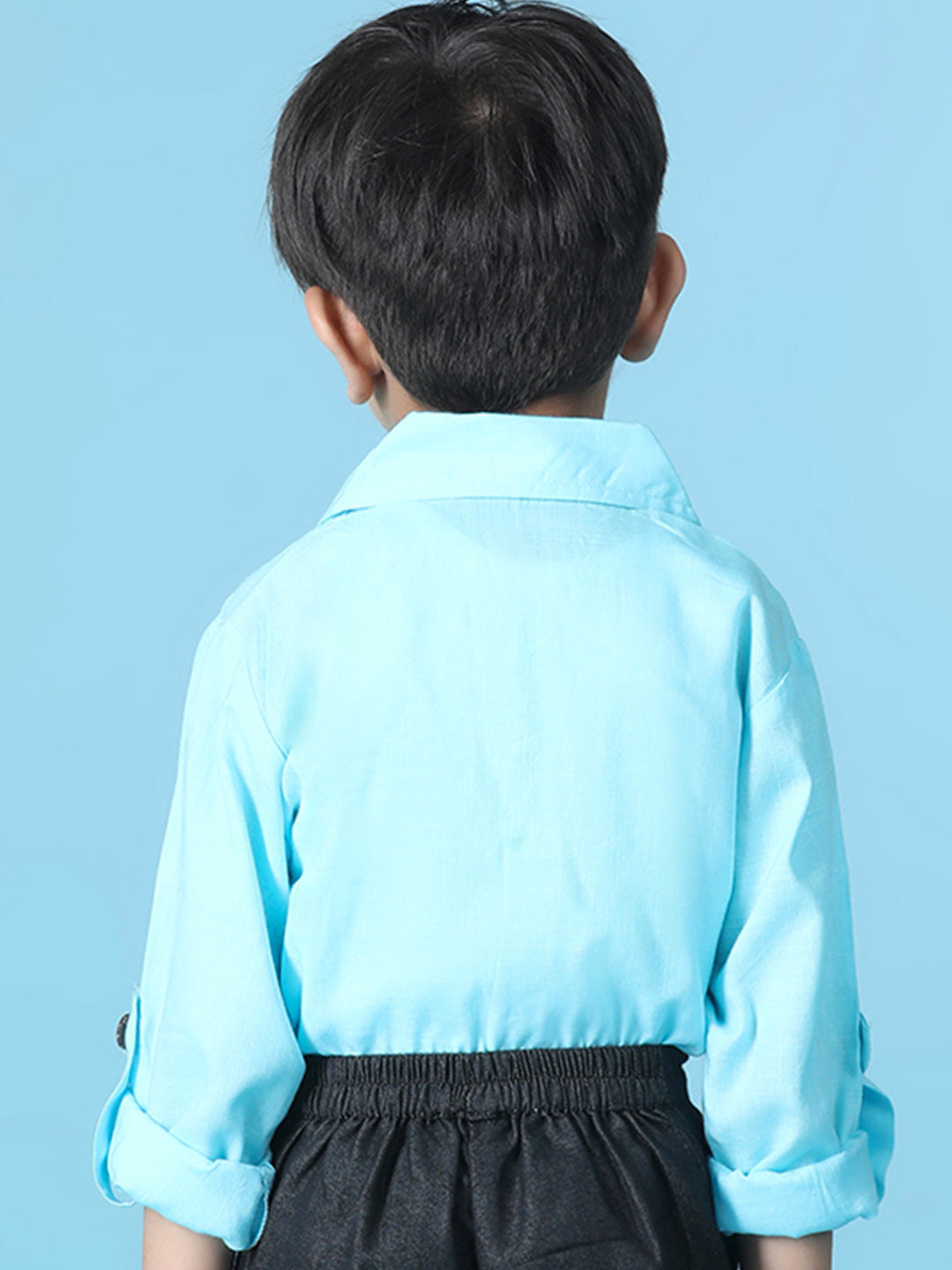 Cutiekins Boys Solid Rayon Shirt -Sky Blue