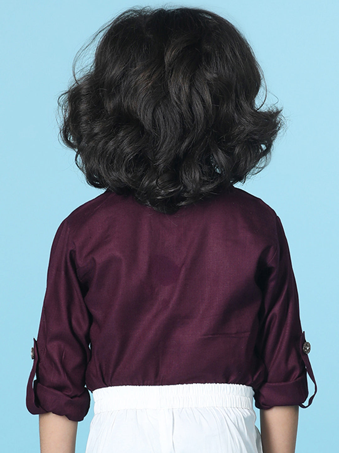 Cutiekins Boys Solid Rayon Shirt -Wine