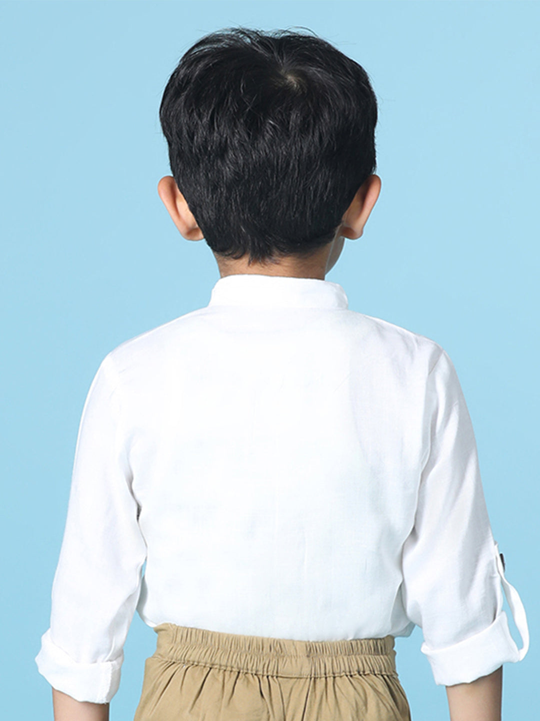 Cutiekins Boys Solid Rayon Shirt -Off White