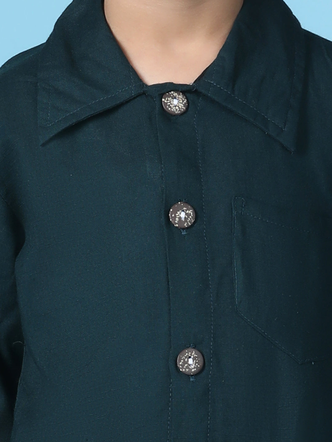 Cutiekins Boys Solid Rayon Shirt -Deep Green