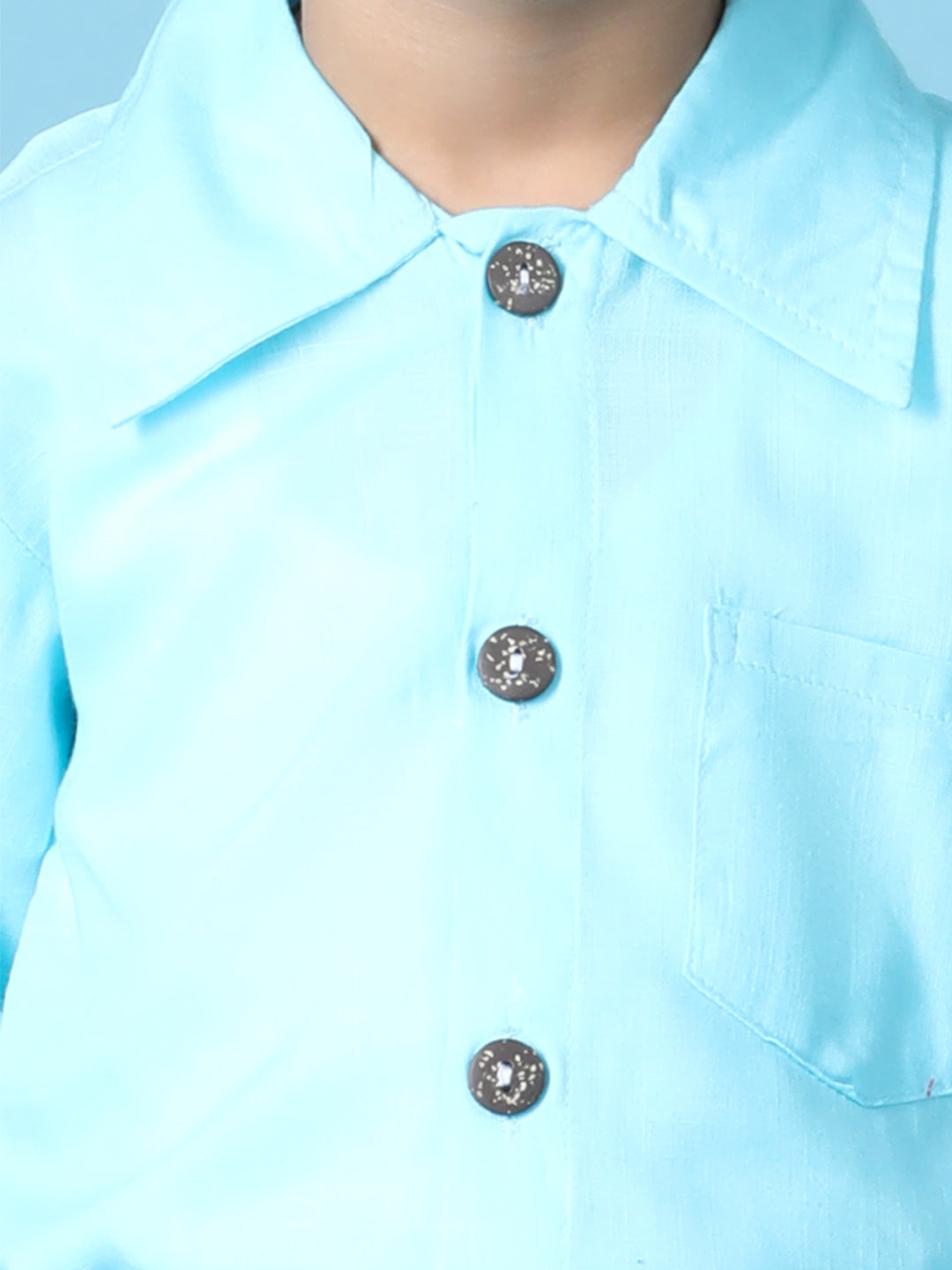Cutiekins Boys Solid Rayon Shirt -Sky Blue