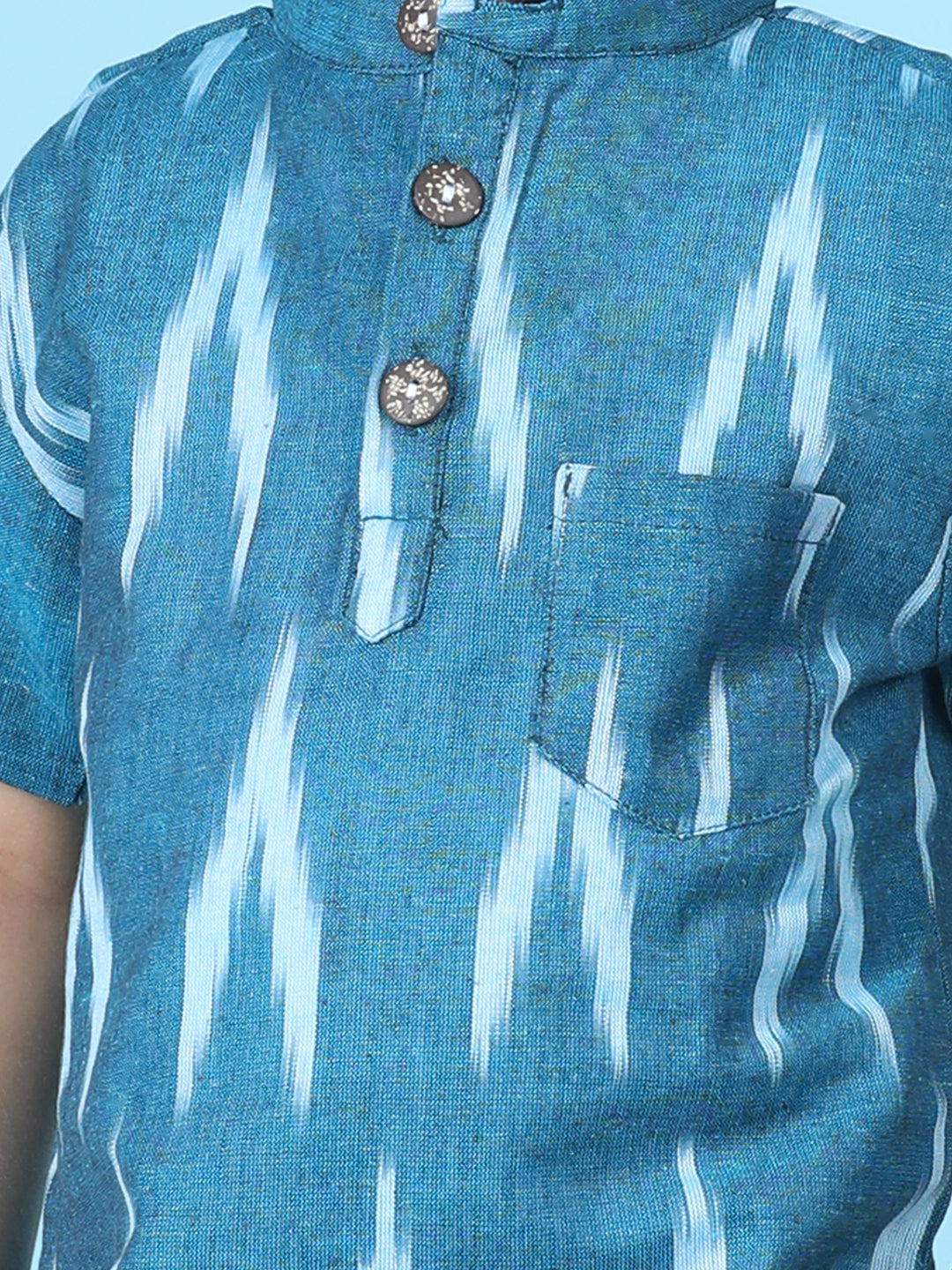 Cutiekins Boys Abstract Print T-Shirt -Ocean Blue & Off White