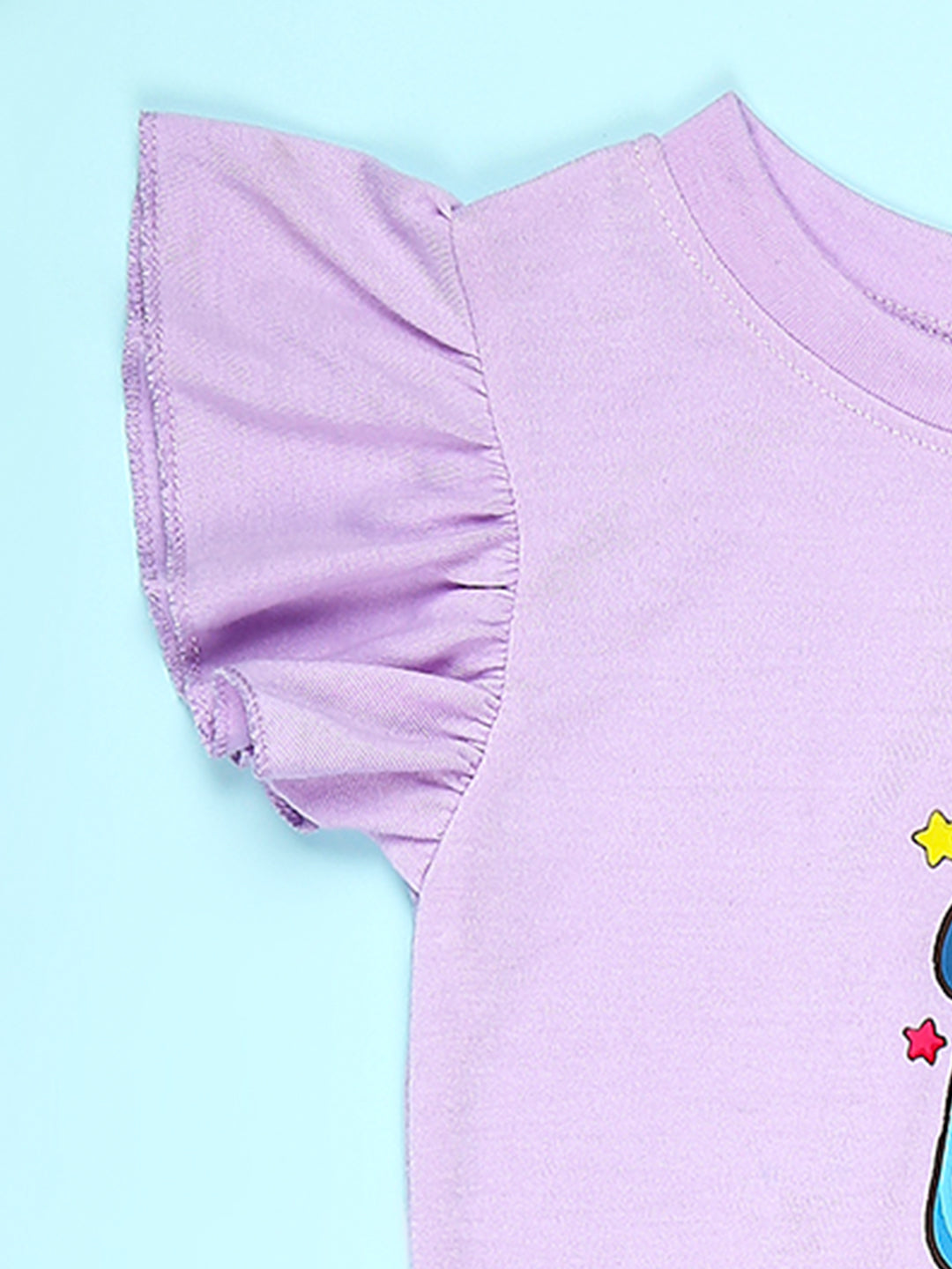 Cutiekins Girls Graphic Print T-Shirt -Lavender