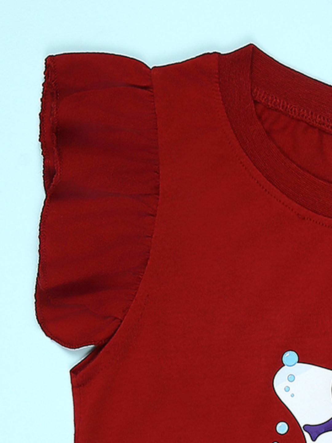 Cutiekins Girls Graphic Print T-Shirt -Maroon