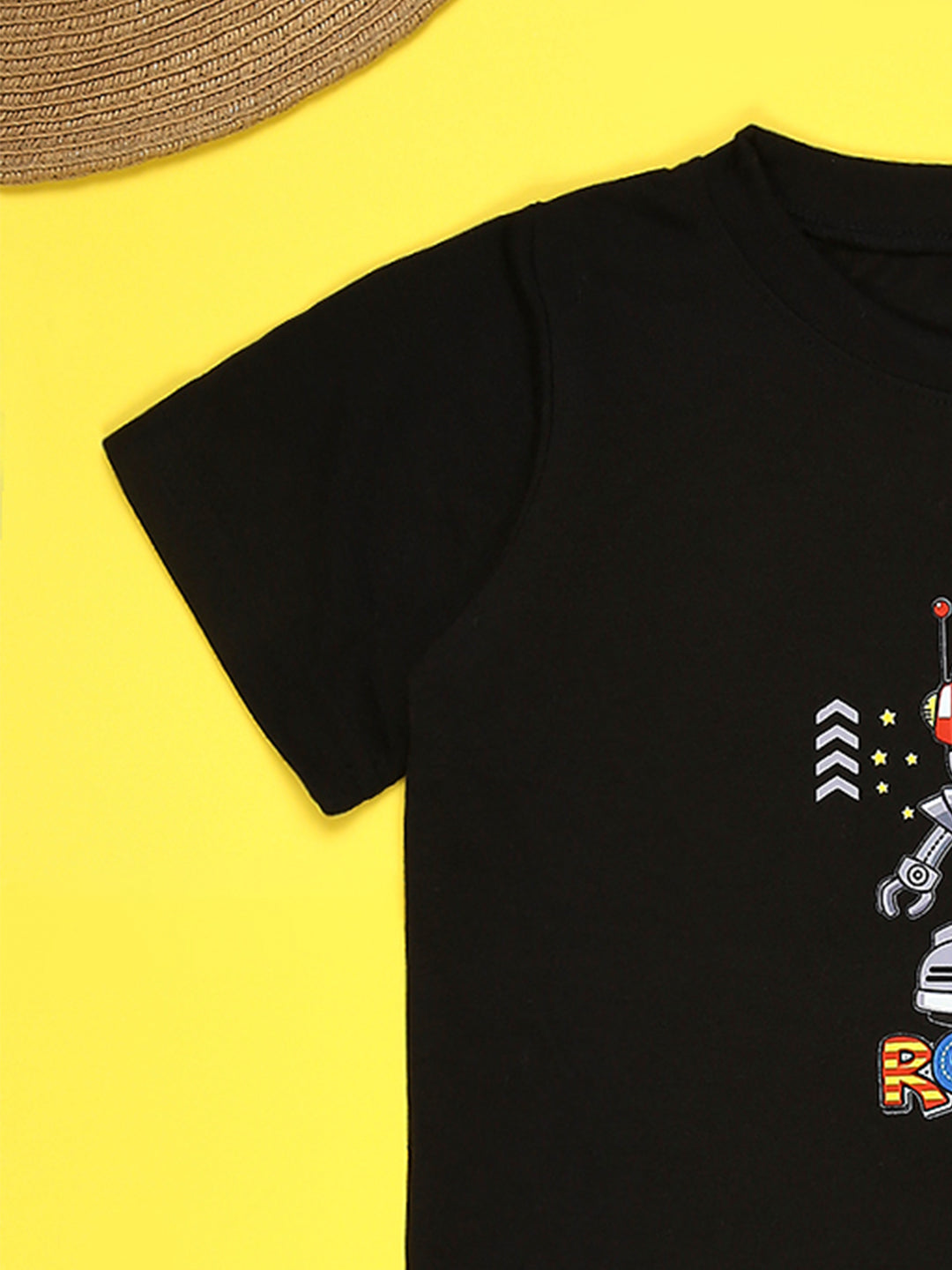 Cutiekins Boys Graphic Printed T-Shirt-Dark Blue & Grey