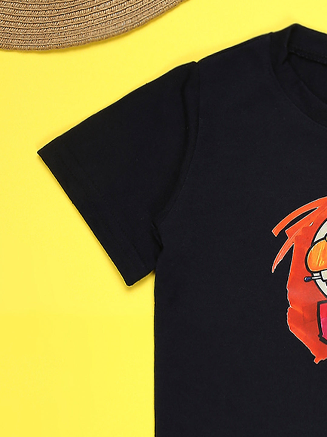 Cutiekins Boys Graphic Printed T-Shirt-Black & Rust