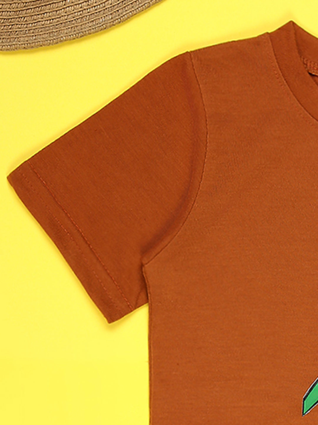 Cutiekins Boys Graphic Printed T-Shirt-Brown & Green