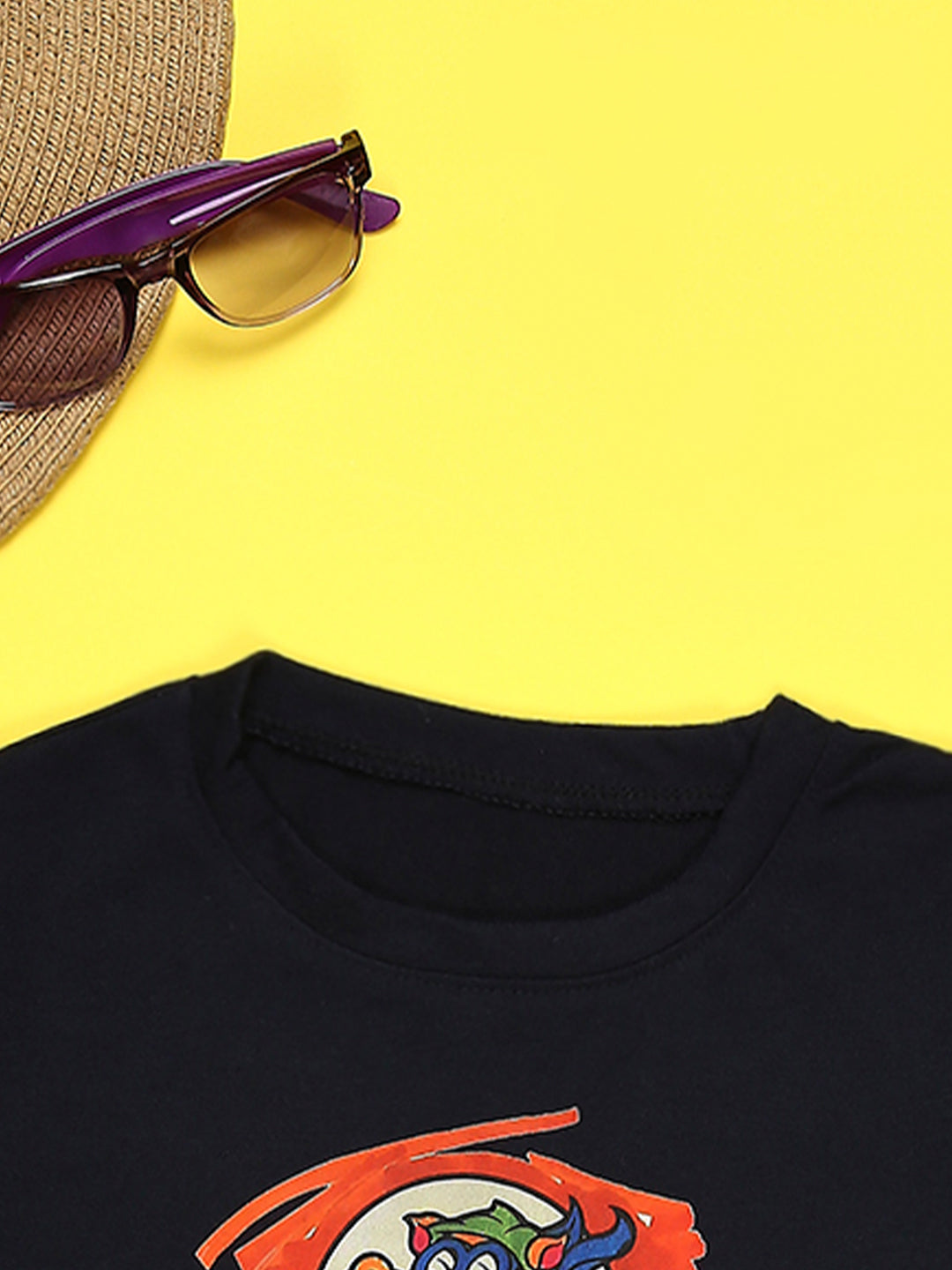 Cutiekins Boys Graphic Printed T-Shirt-Black & Rust