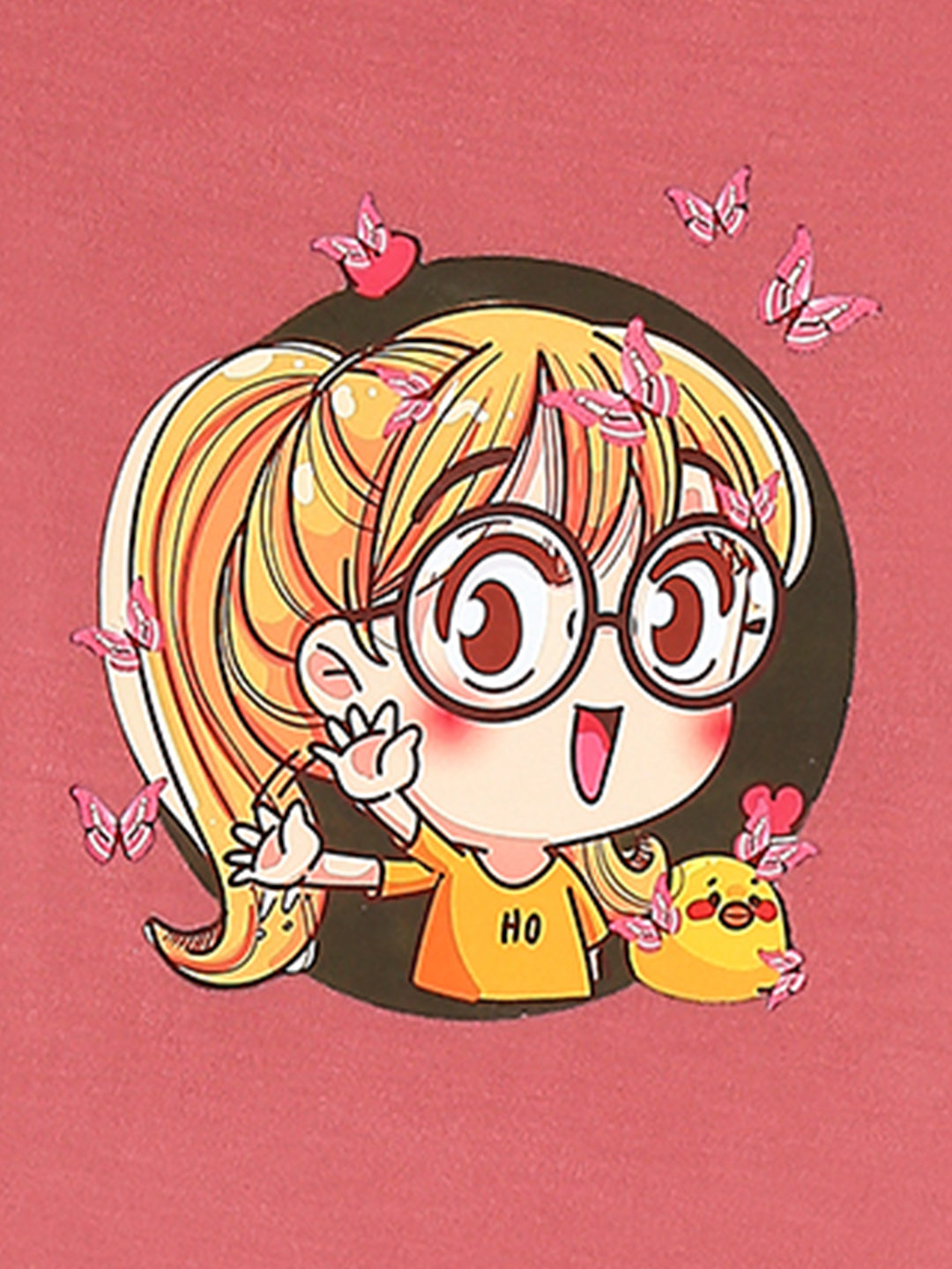 Cutiekins Girls Graphic Print T-Shirt -Red