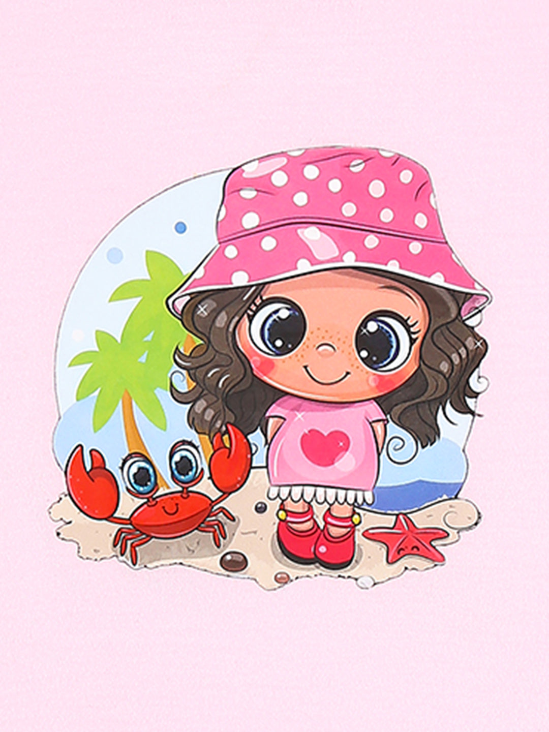 Cutiekins Girls Graphic Print T-Shirt -Light Pink