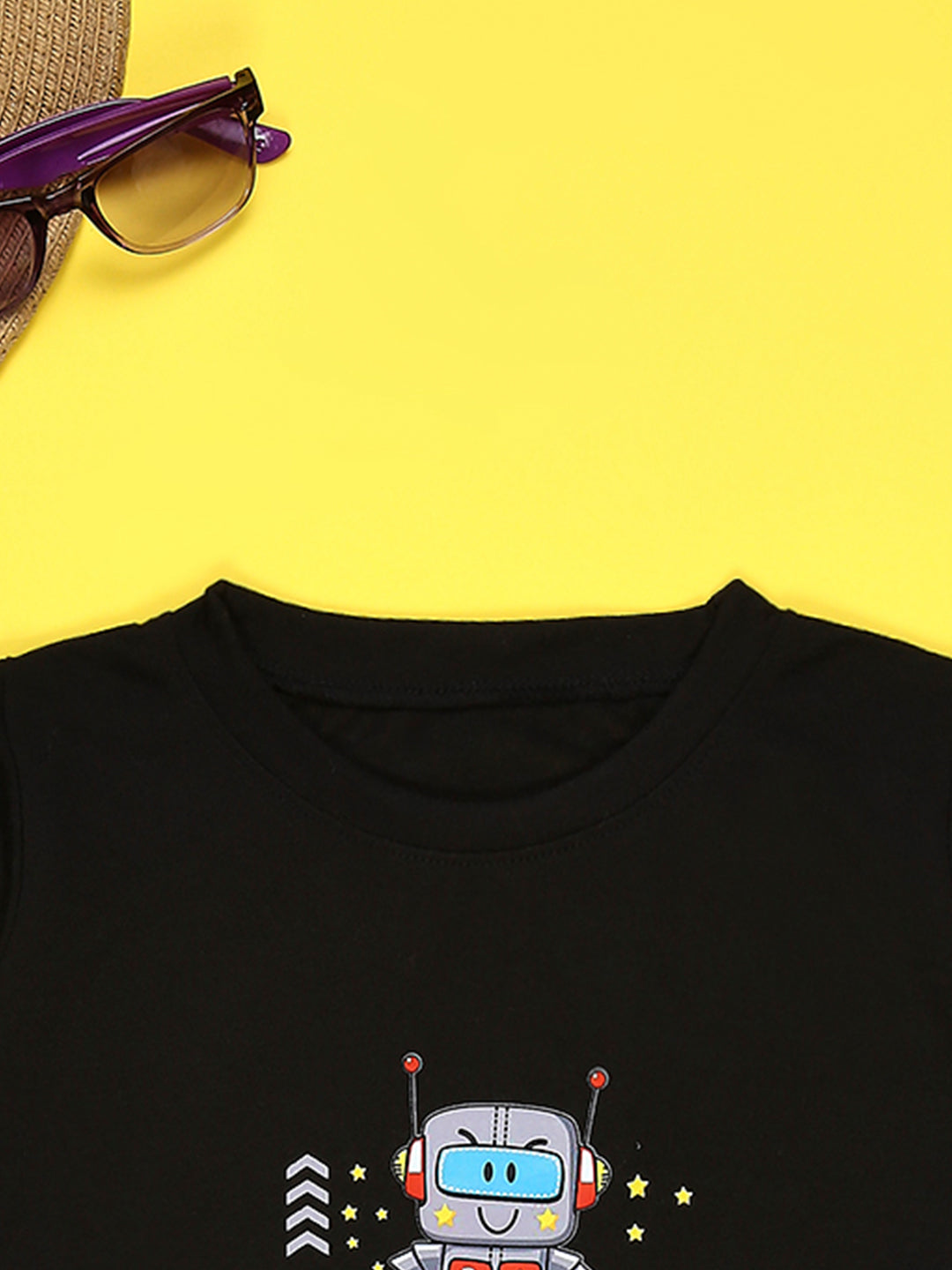 Cutiekins Boys Graphic Printed T-Shirt-Dark Blue & Grey