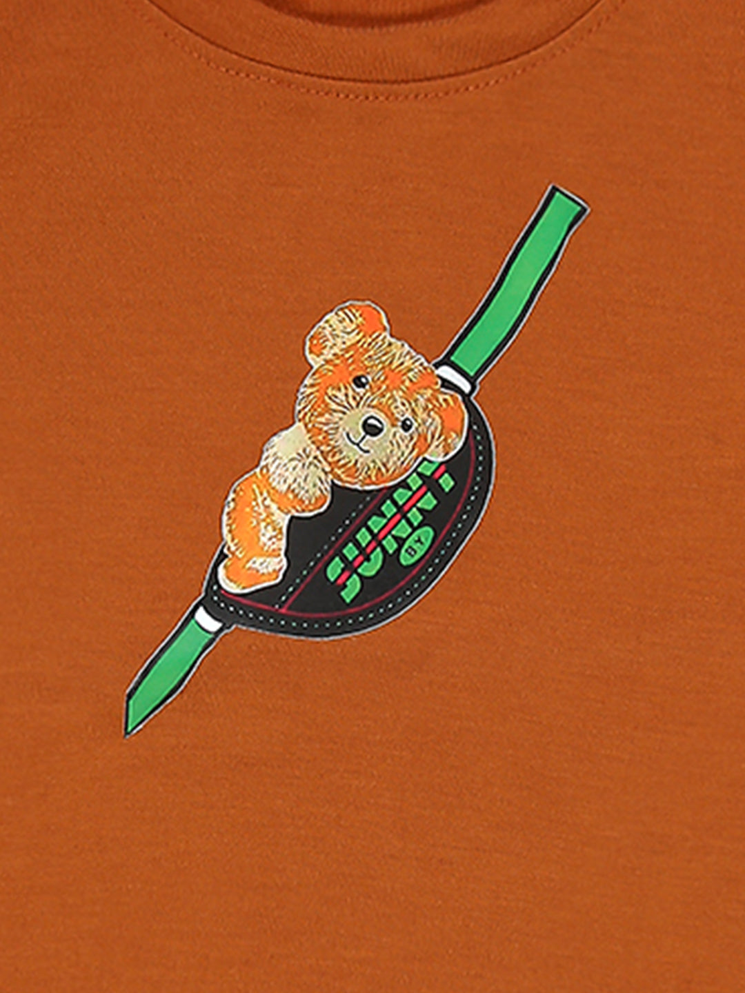 Cutiekins Boys Graphic Printed T-Shirt-Brown & Green