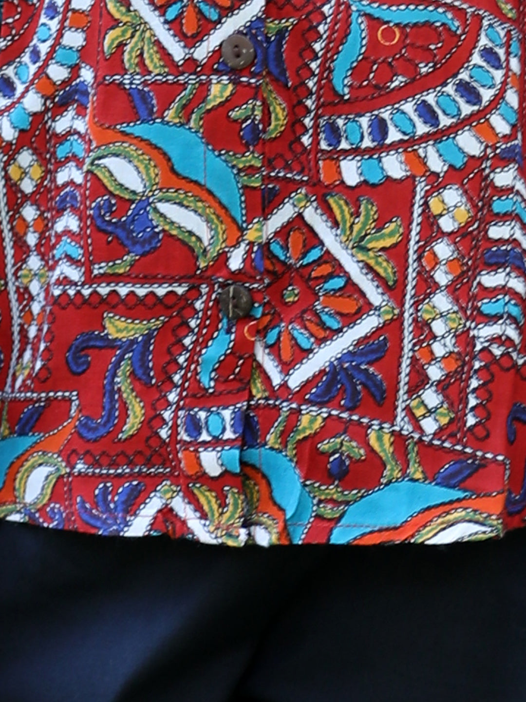 Cutiekins Tribal Printed Shirt & Shorts Set-Maroon & Black