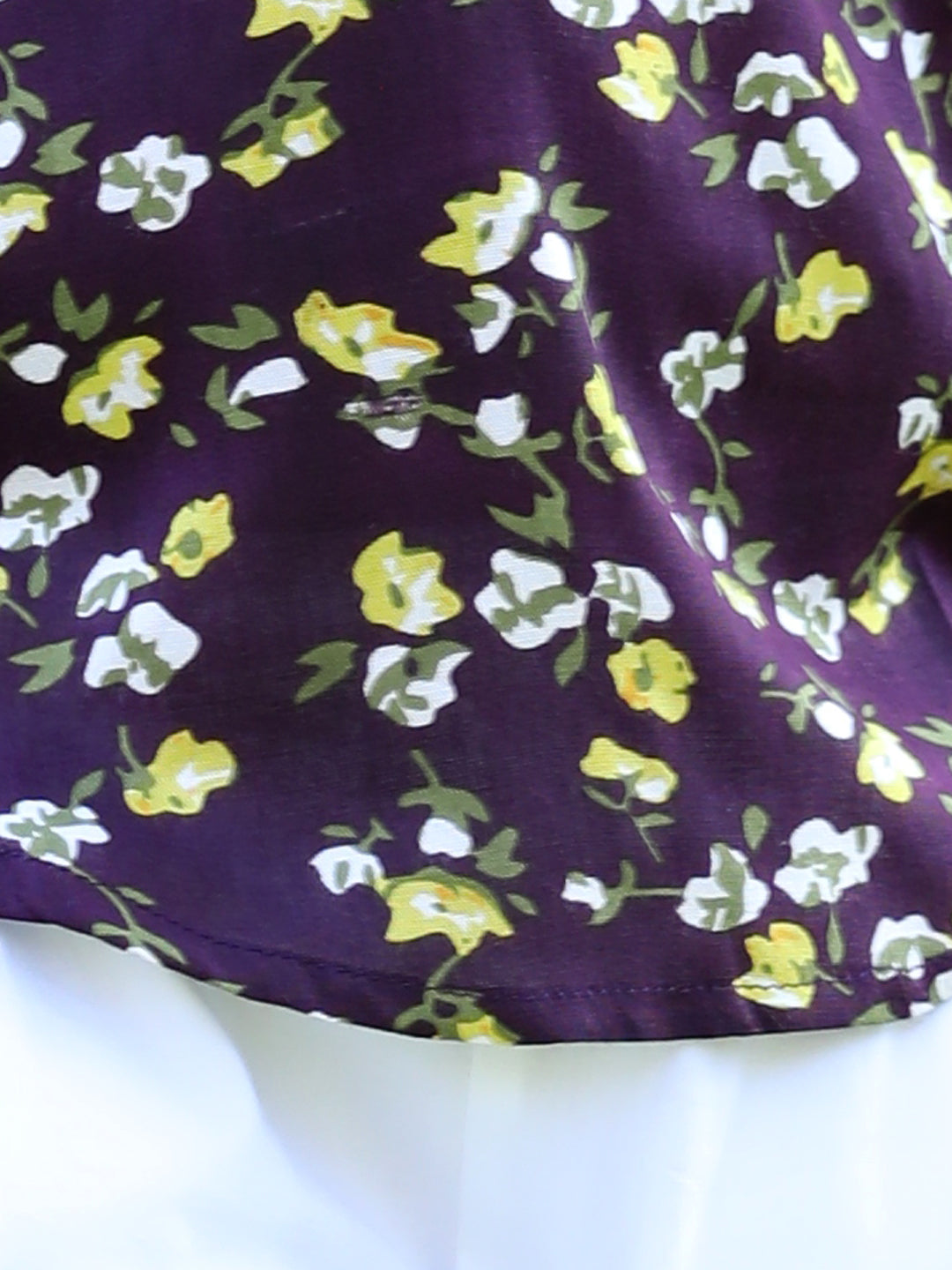 Cutiekins Floral & Leaf Printed Shirt & Shorts Set-Purple & White