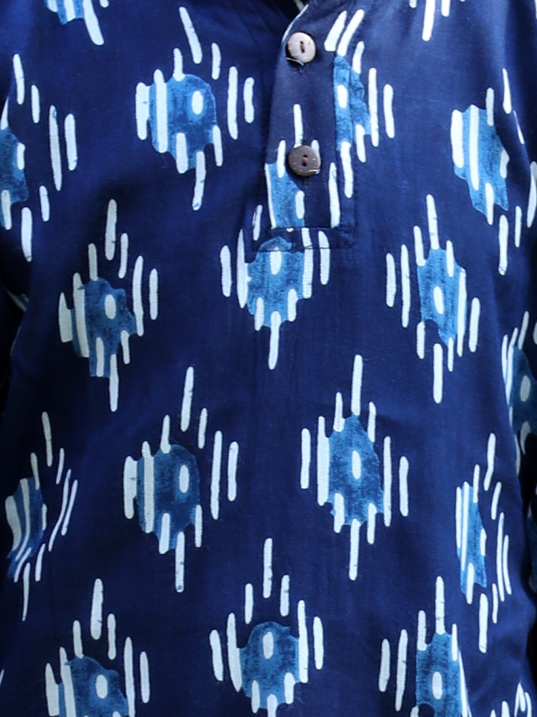 Cutiekins Geometric Print T-Shirt - Navy Blue & White