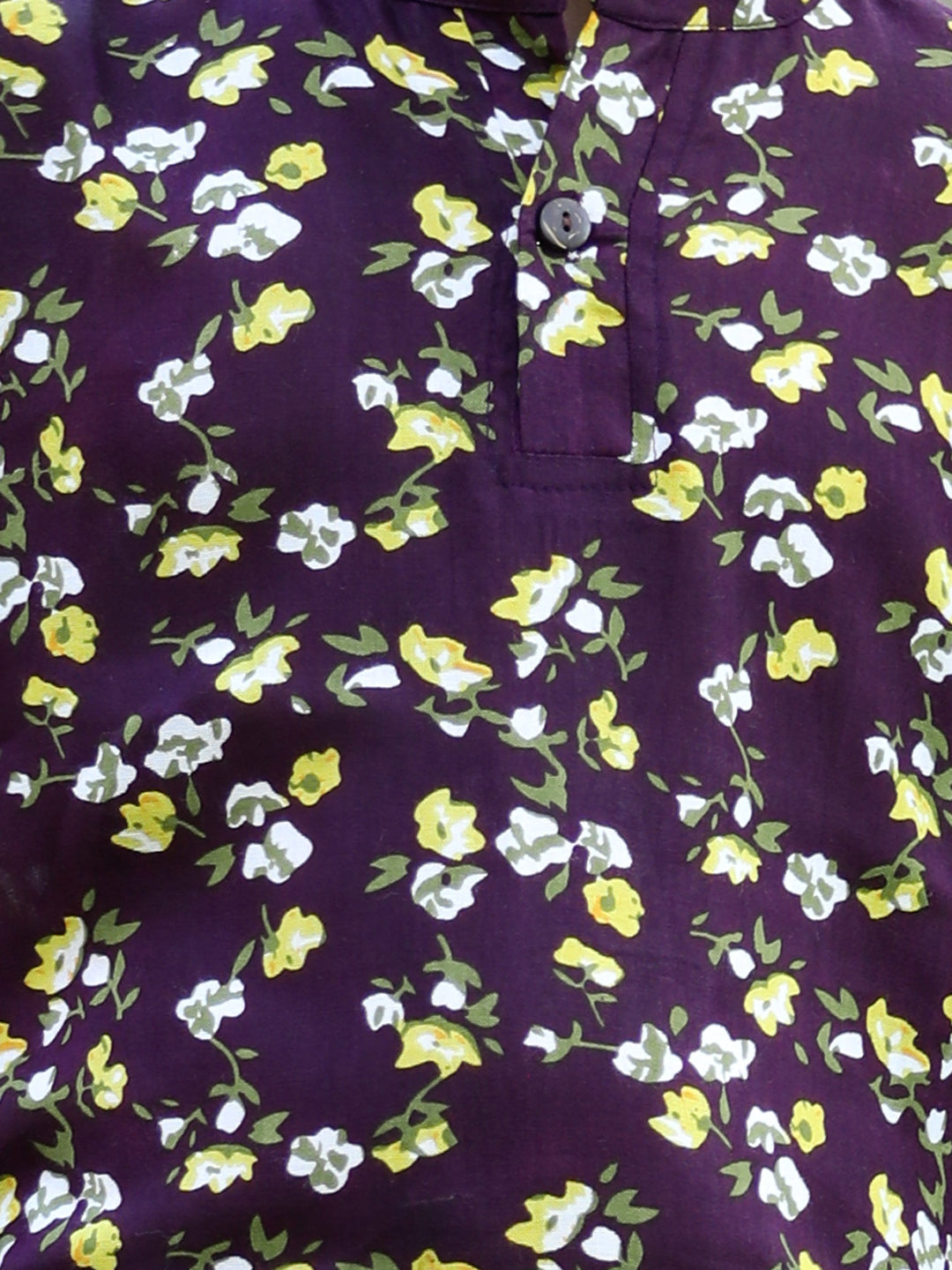 Cutiekins Floral & Leaf Printed T-Shirt - Purple & White