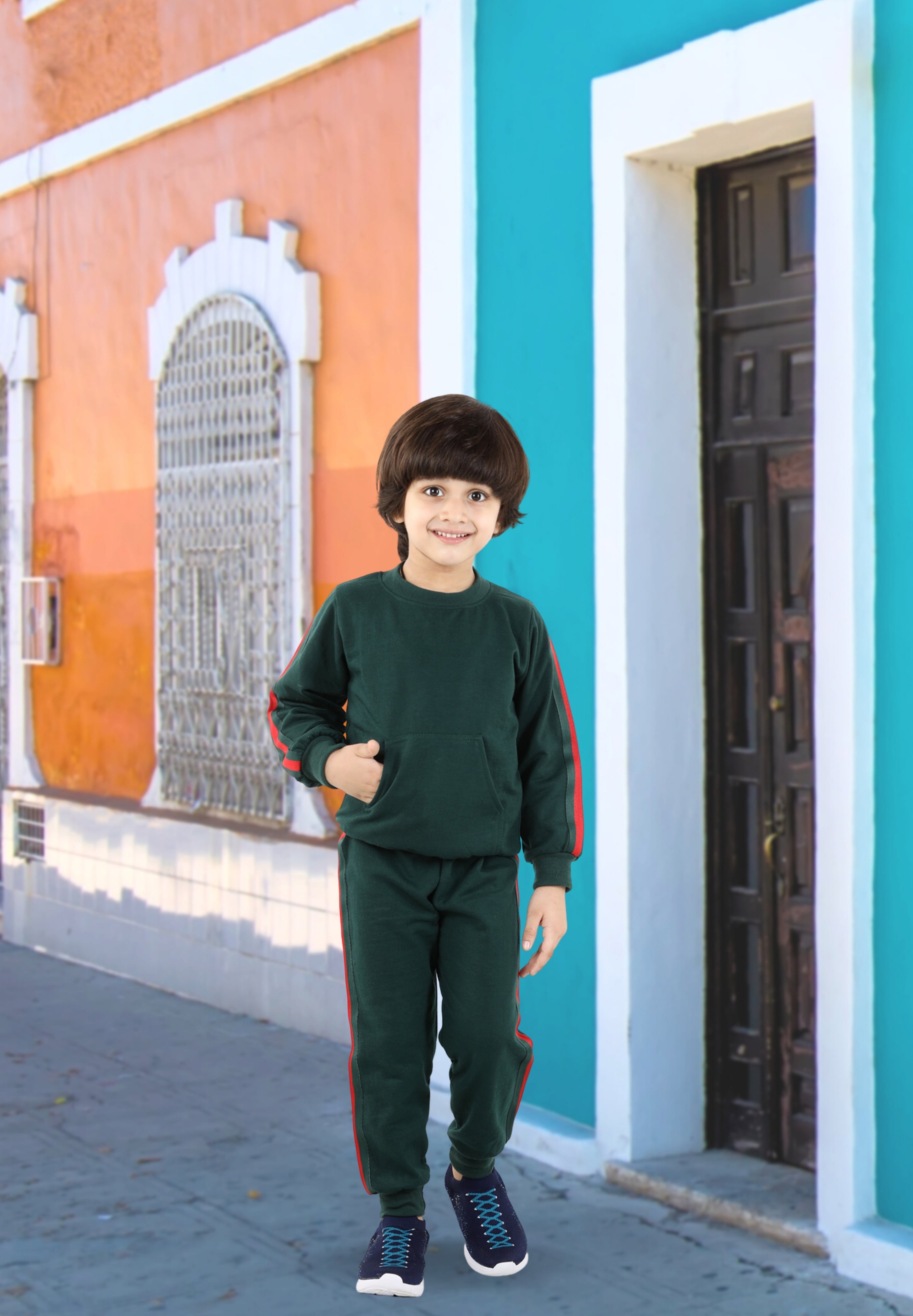 Cutiekins Boys Bottlegreen Sweatshirt With Trackpant