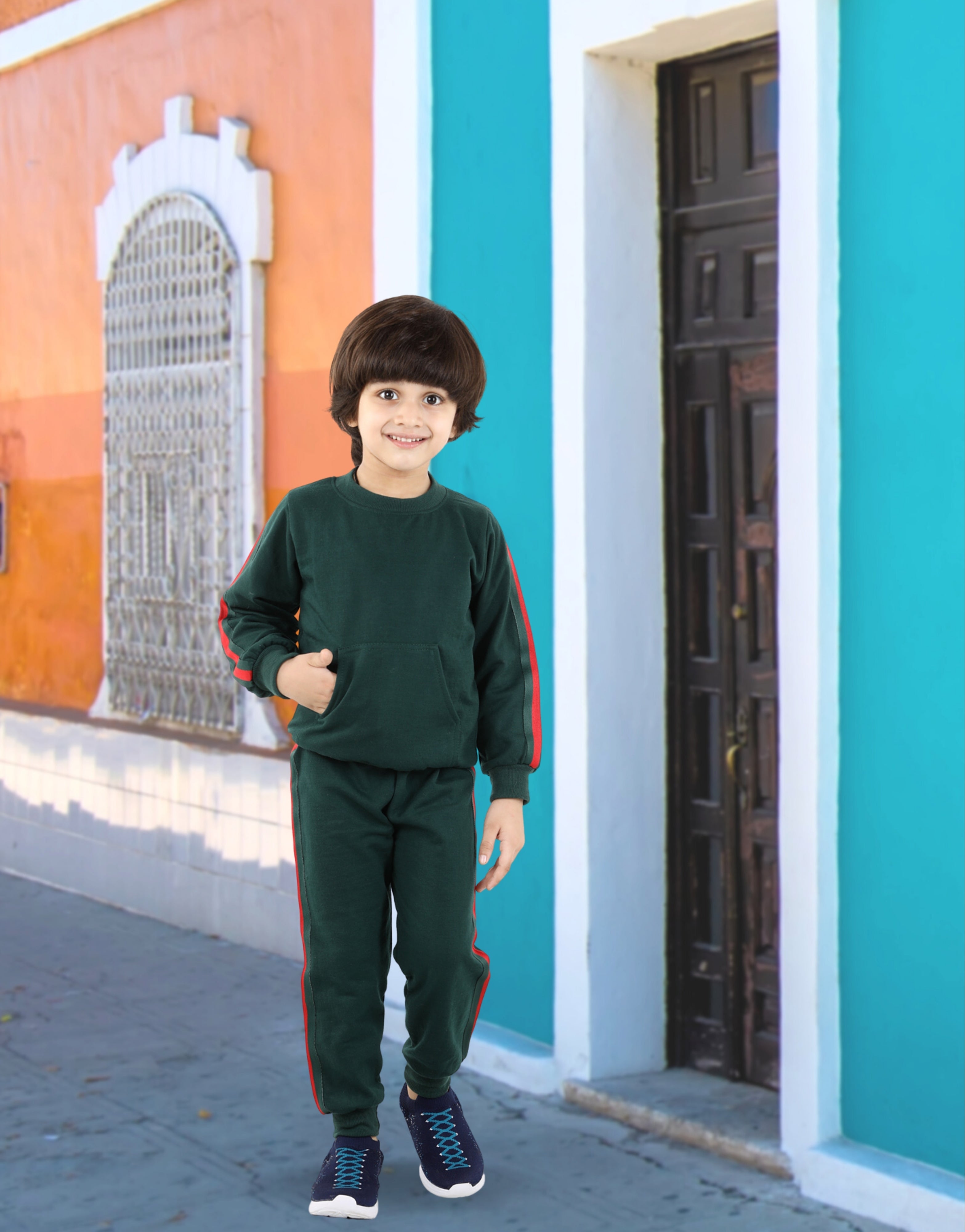 Cutiekins Boys Bottlegreen Sweatshirt With Trackpant