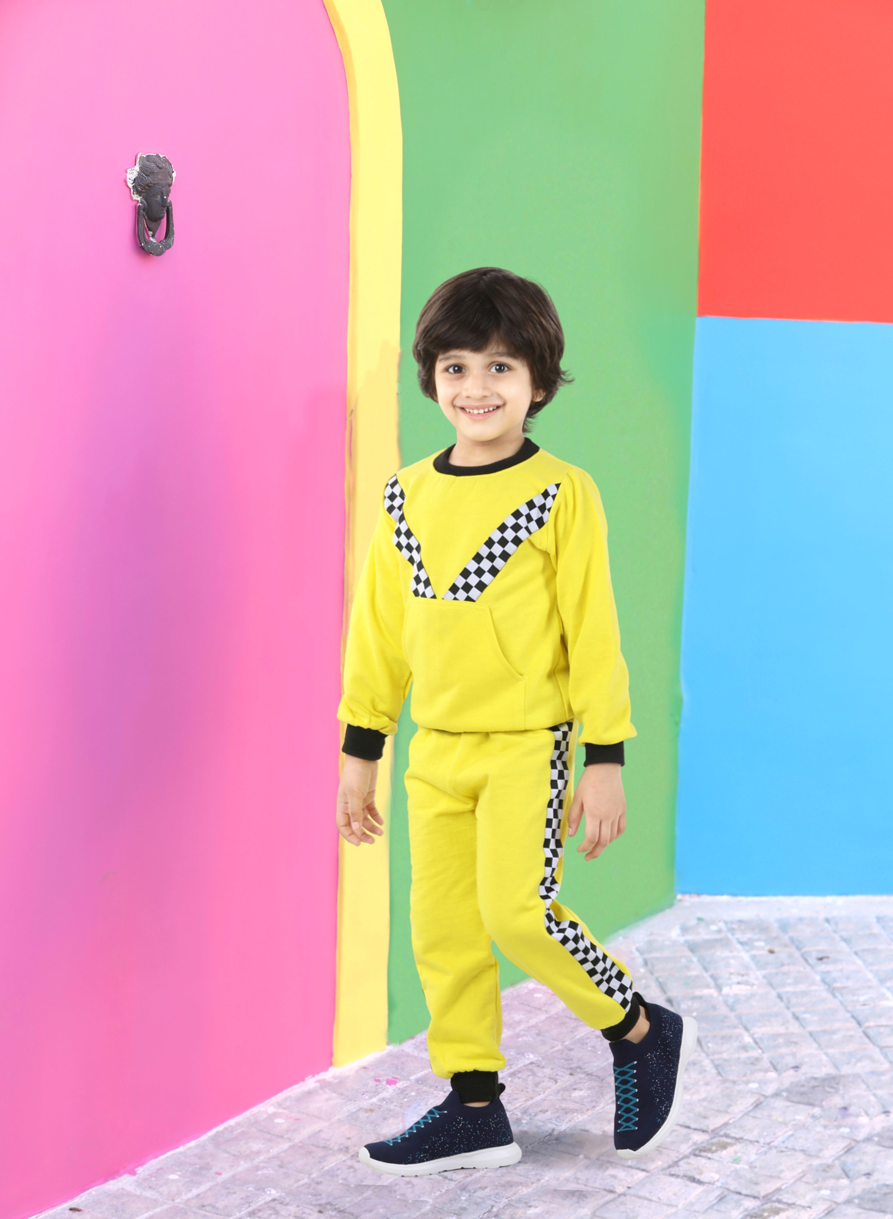 Cutiekins Boys Yellow Sweatshirt With Trackpant