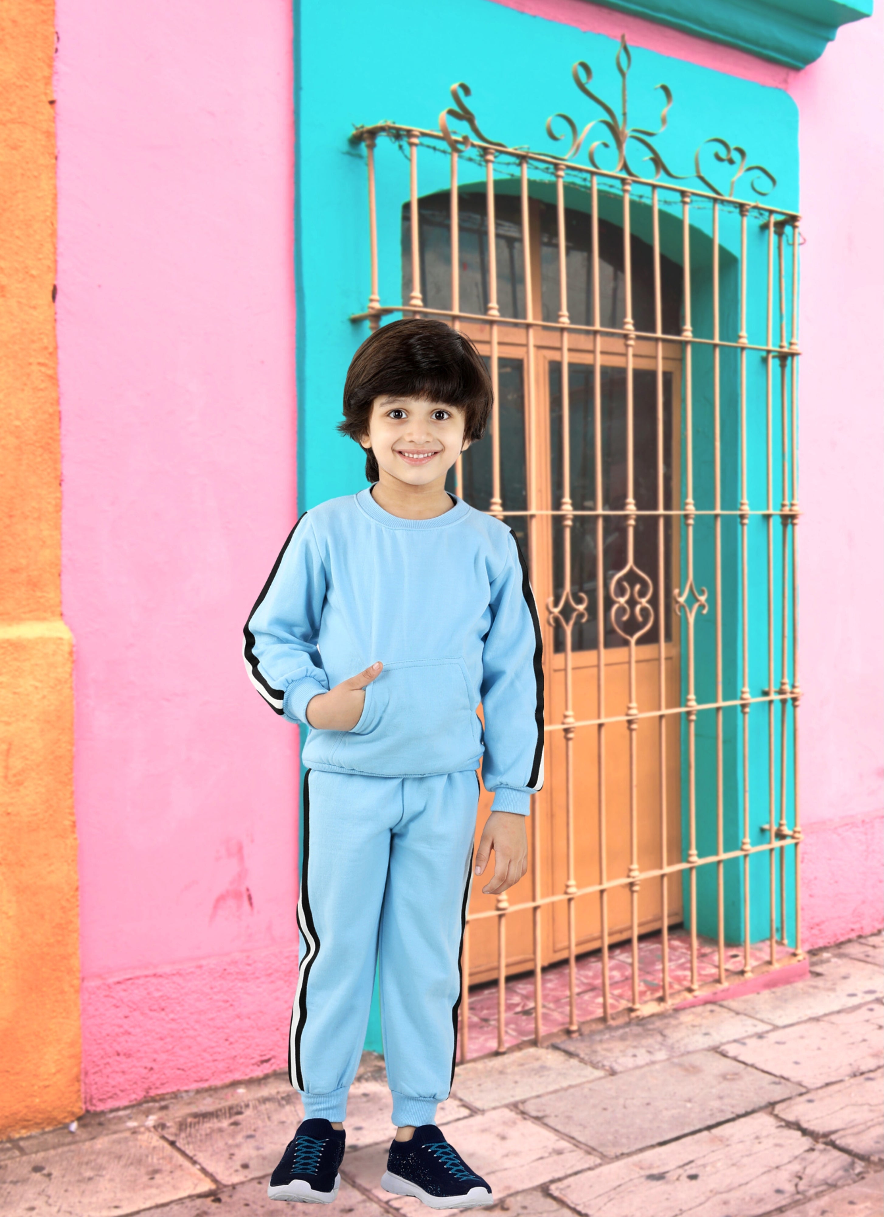 Cutiekins Boys Turquoise Blue Sweatshirt With Trackpant