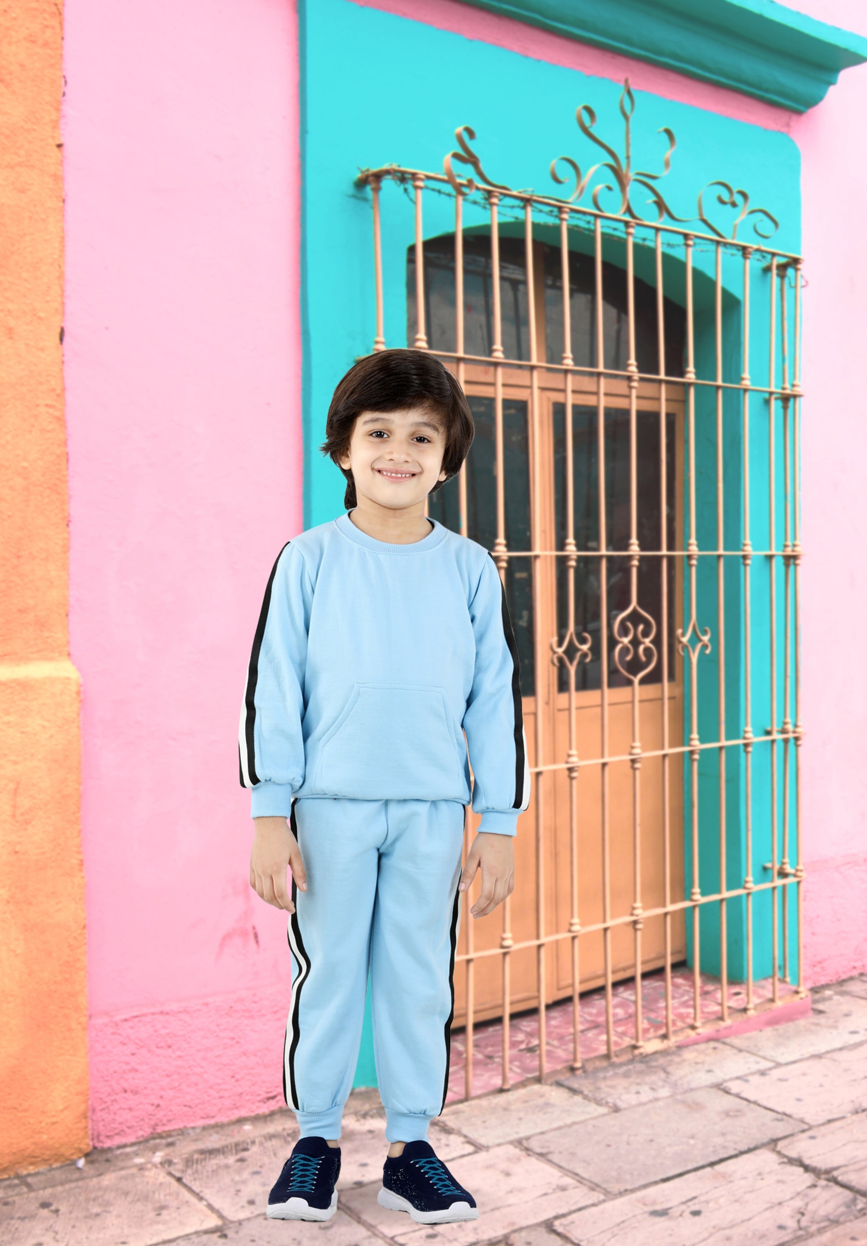 Cutiekins Boys Turquoise Blue Sweatshirt With Trackpant