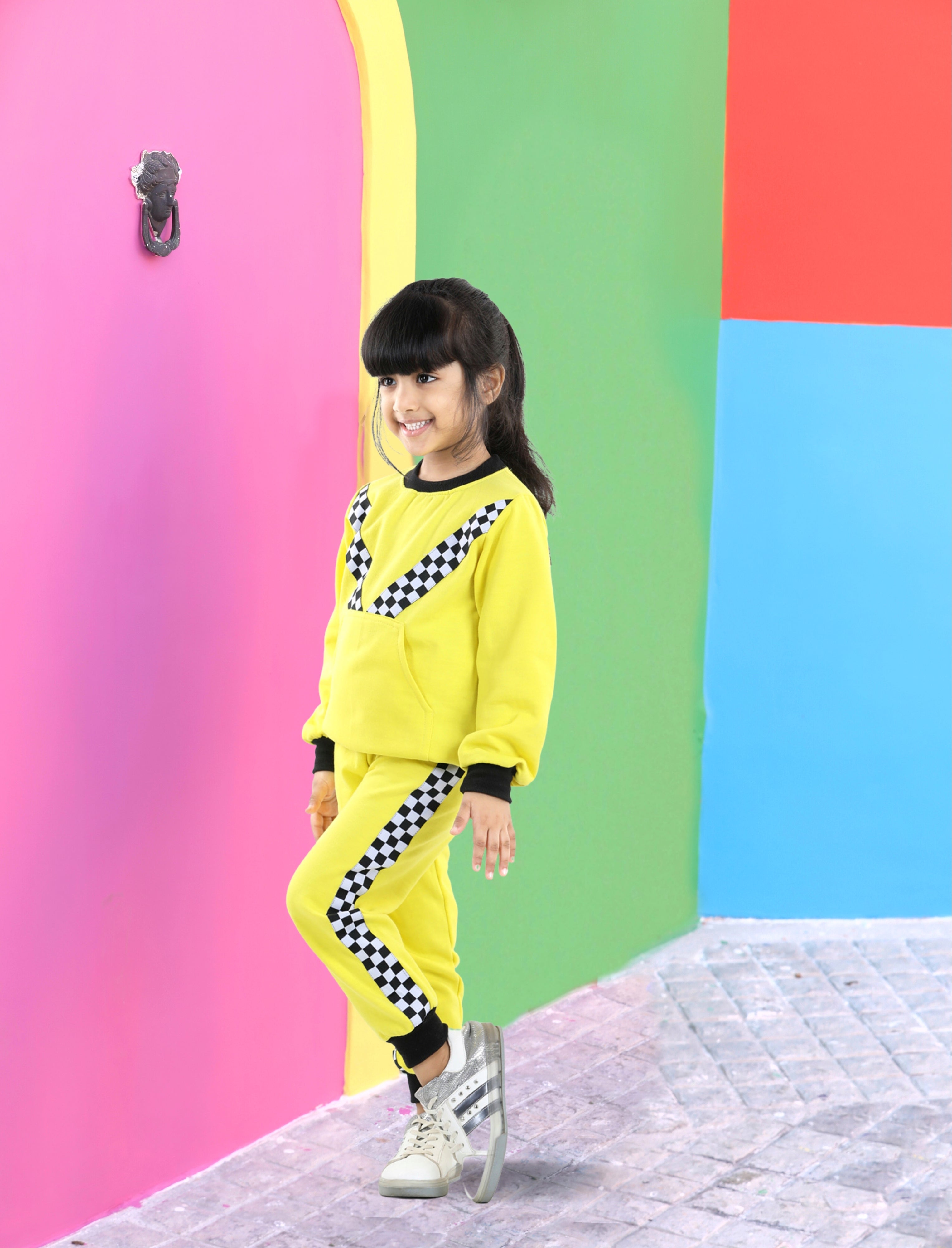 Cutiekins Girls Yellow Sweatshirt With Trackpant
