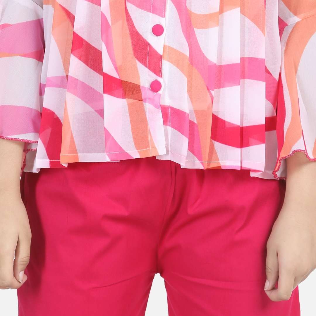 Cutiekins Girls Casual Top Capri (Multicolor)