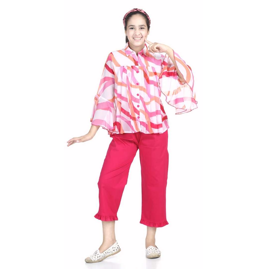 Cutiekins Girls Casual Top Capri (Multicolor)