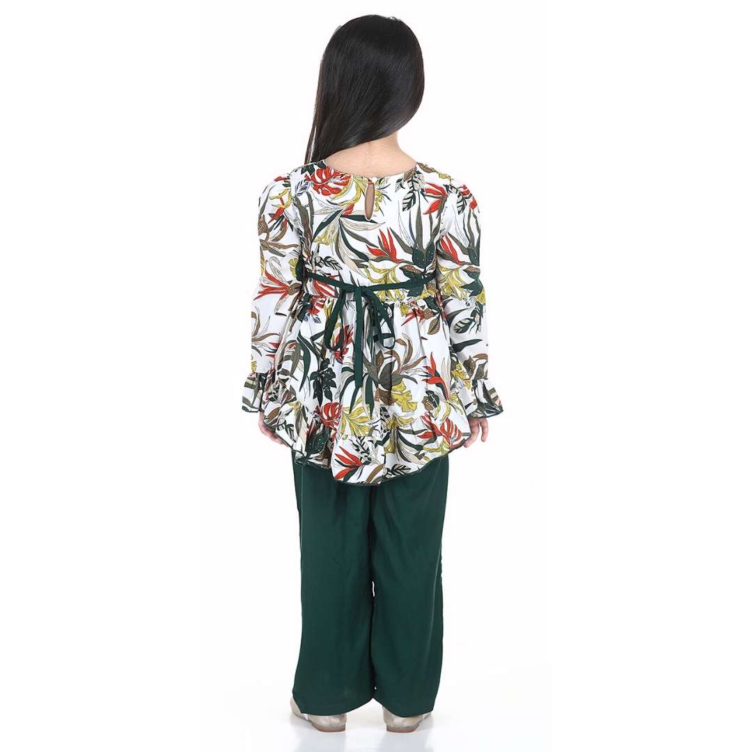 Cutiekins Girls Casual Top & Trouser Set (White)