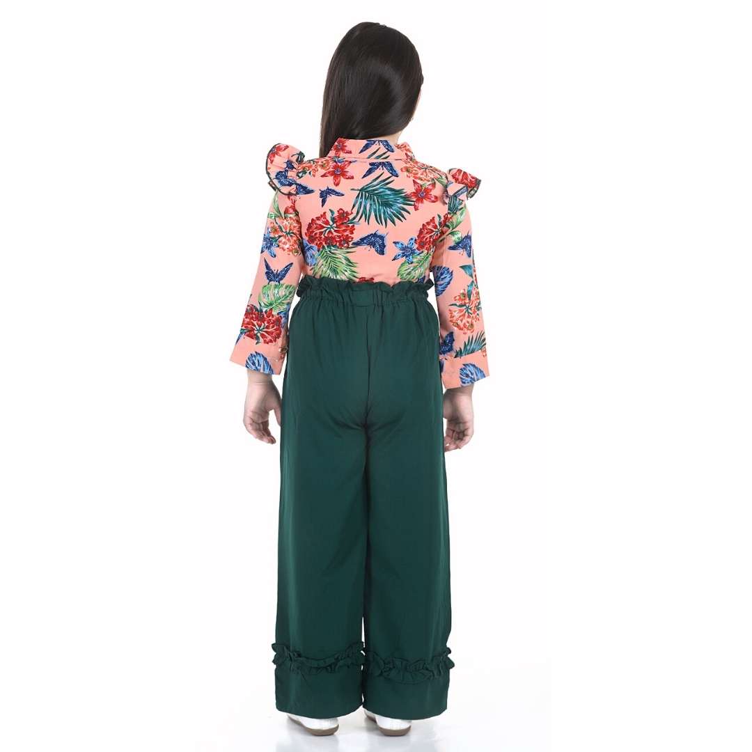 Cutiekins Girls Casual Top & Trouser Set (Orange)
