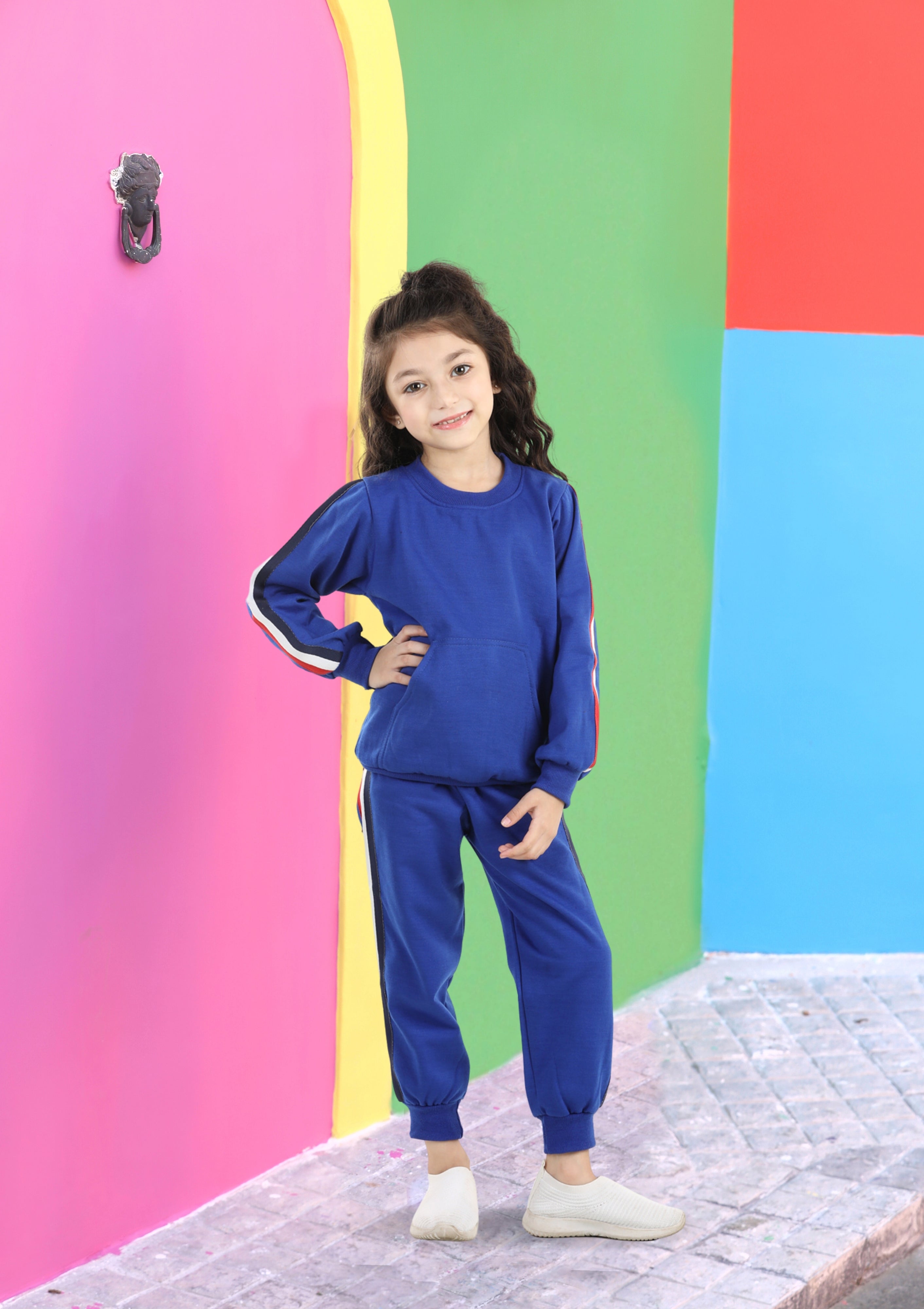 Cutiekins Girls Indigo Blue Sweatshirt With Trackpant
