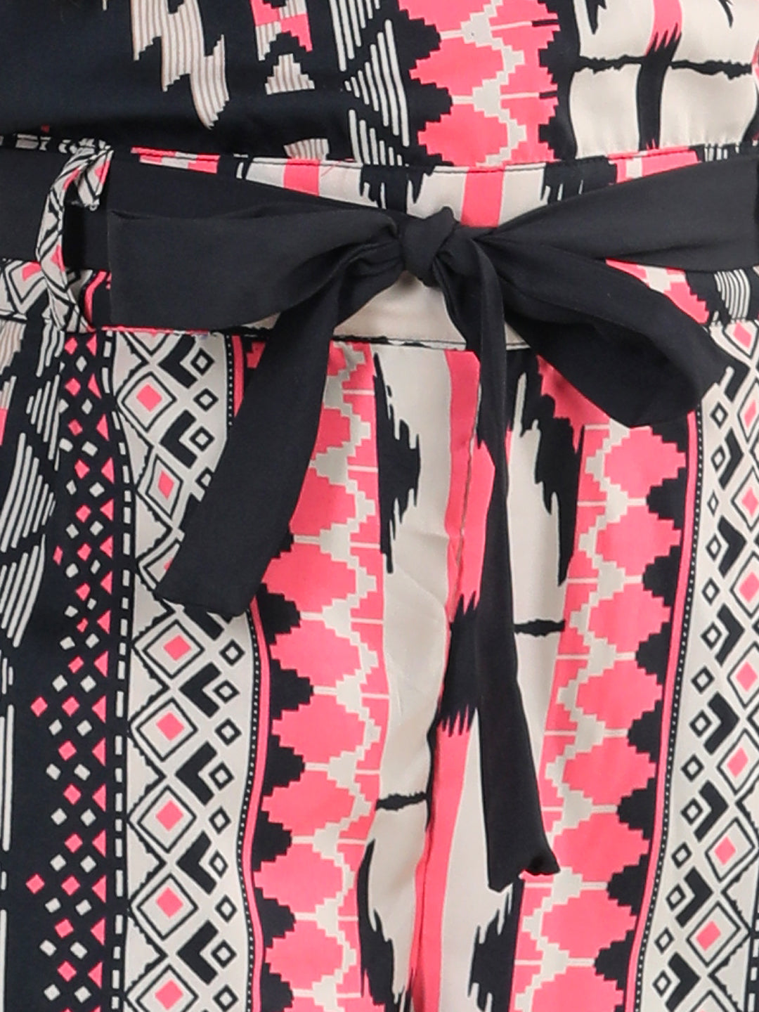 Cutiekins Stylish Aztec Pattern Printed Capri Jumpsuit- Multicolour