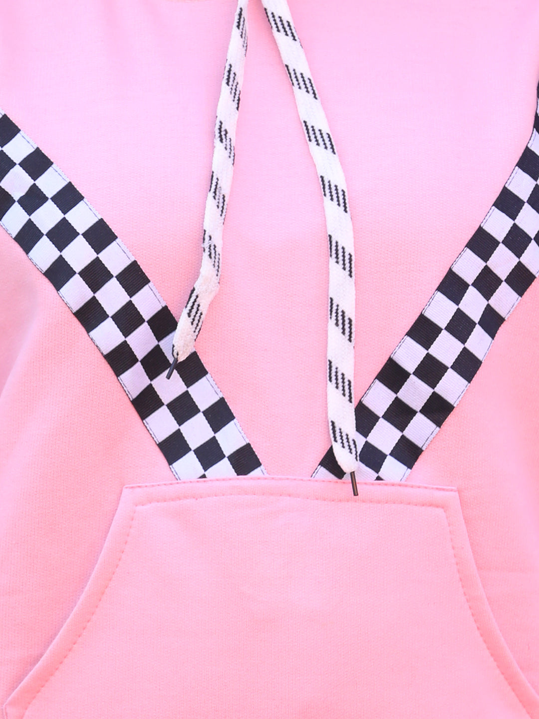 Cutiekins Solid Lace insert Hood Sweatshirt -Pink & Black