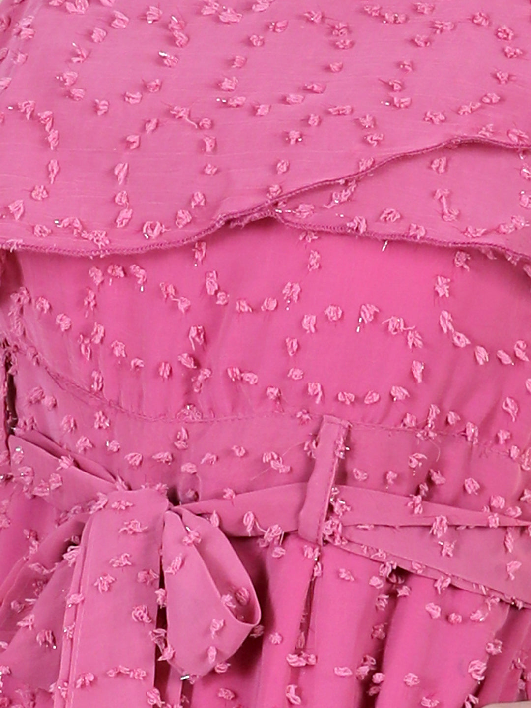 Cutiekins One Shoulder Dyed Booti Georgette Jumpsuit-Onion Pink