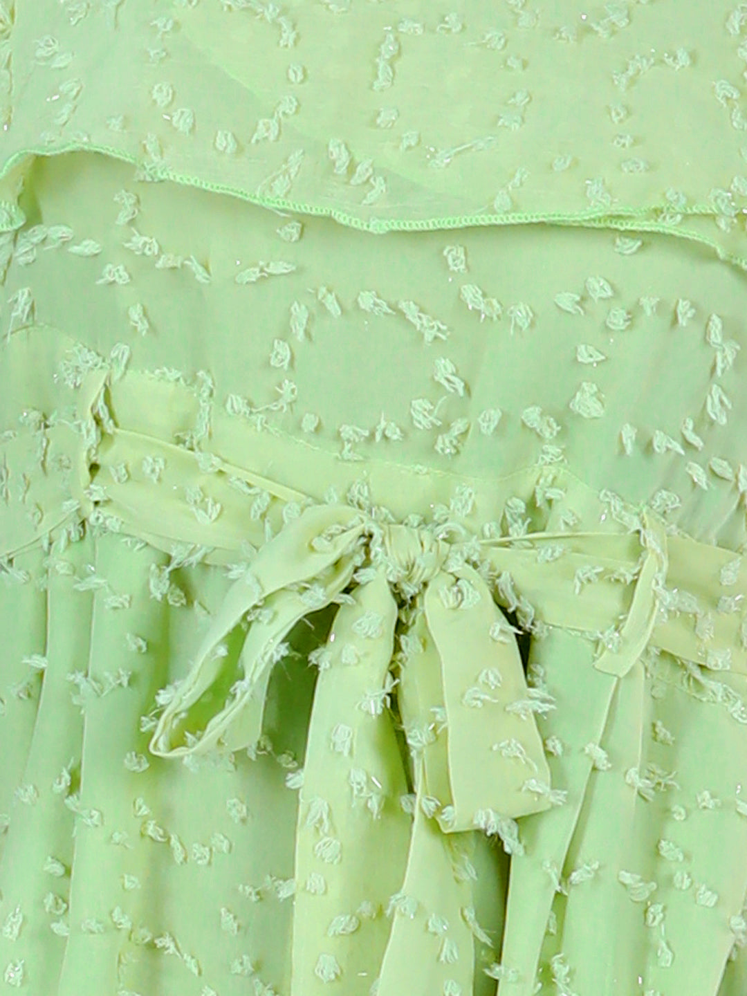 Cutiekins One Shoulder Dyed Booti Georgette Jumpsuit-Lime Green