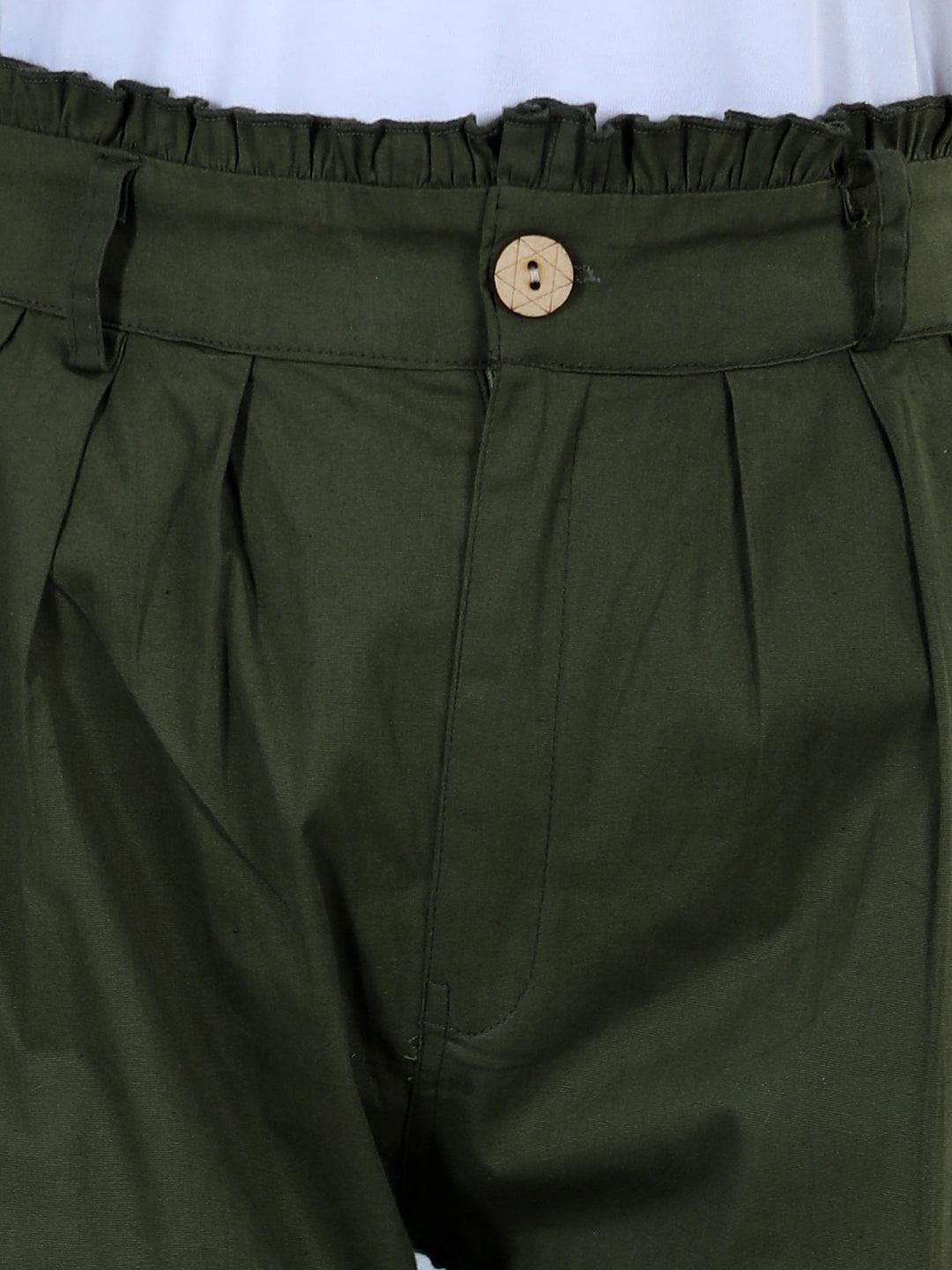 Cutiekins Solid Full Length Trouser -Dark Green