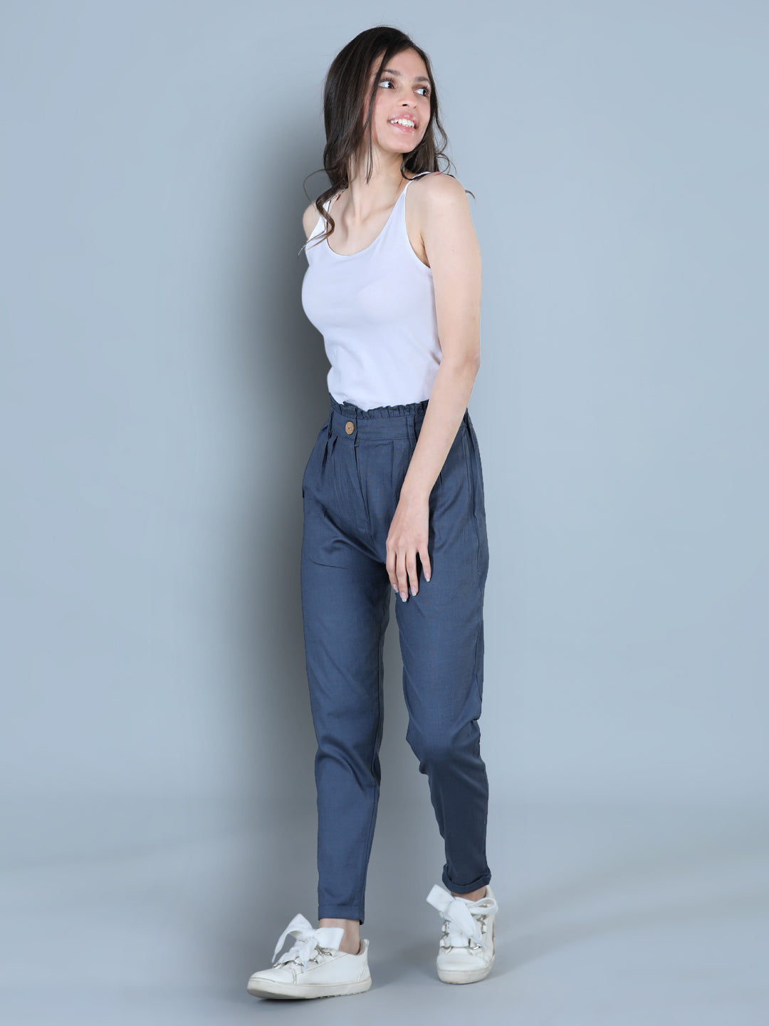Cutiekins Solid Full Length Trouser -Grey